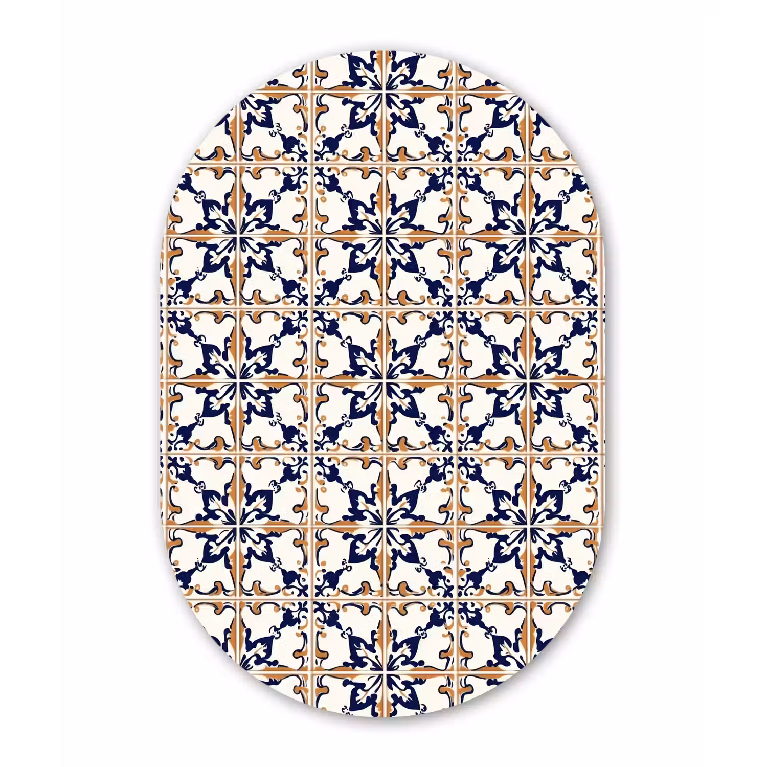Klassiek - Patroon - Kleurrijk Wandcirkel Ovaal Forex klein 630 -3d
