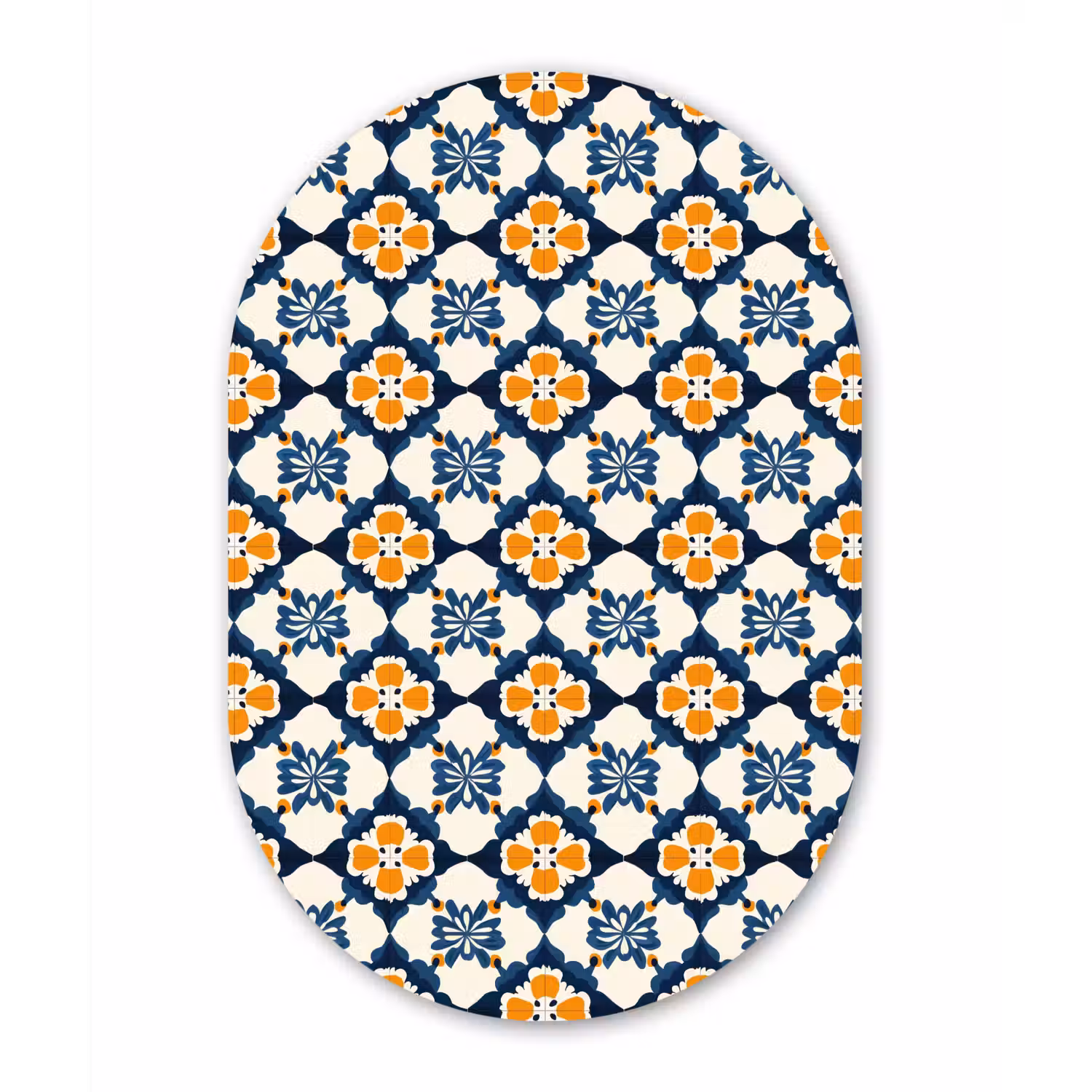 Klassiek - Geometrisch - Blauw Wandcirkel Ovaal Forex klein 630 -3d