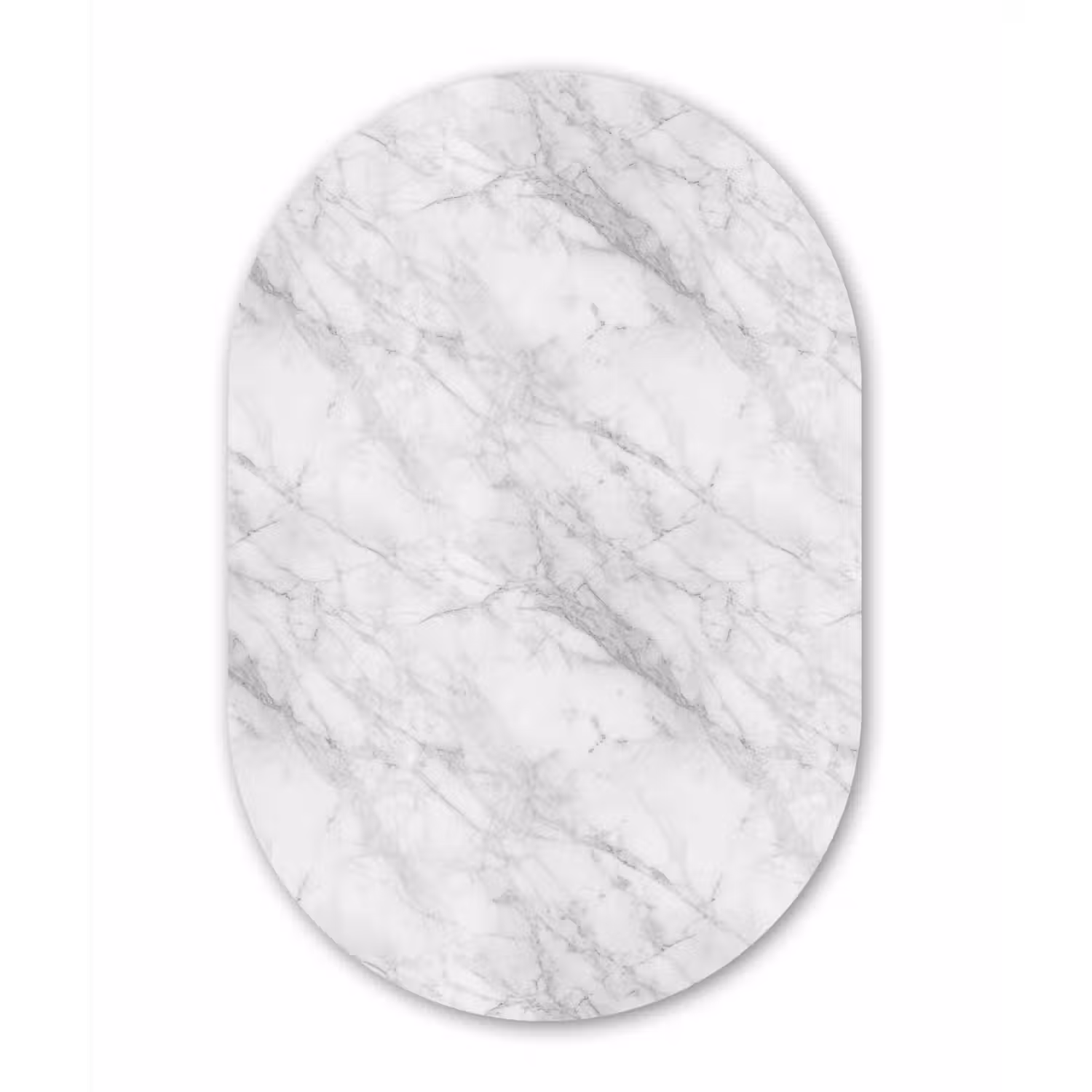 Klassiek - Marmer - Grijs Wandcirkel Ovaal Forex klein 630 -3d
