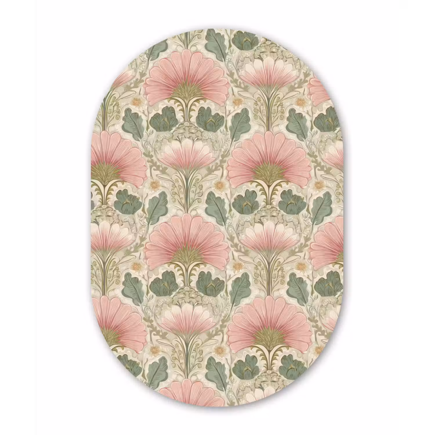 Klassiek - Patroon - Roze Wandcirkel Ovaal Forex klein 630 -3d