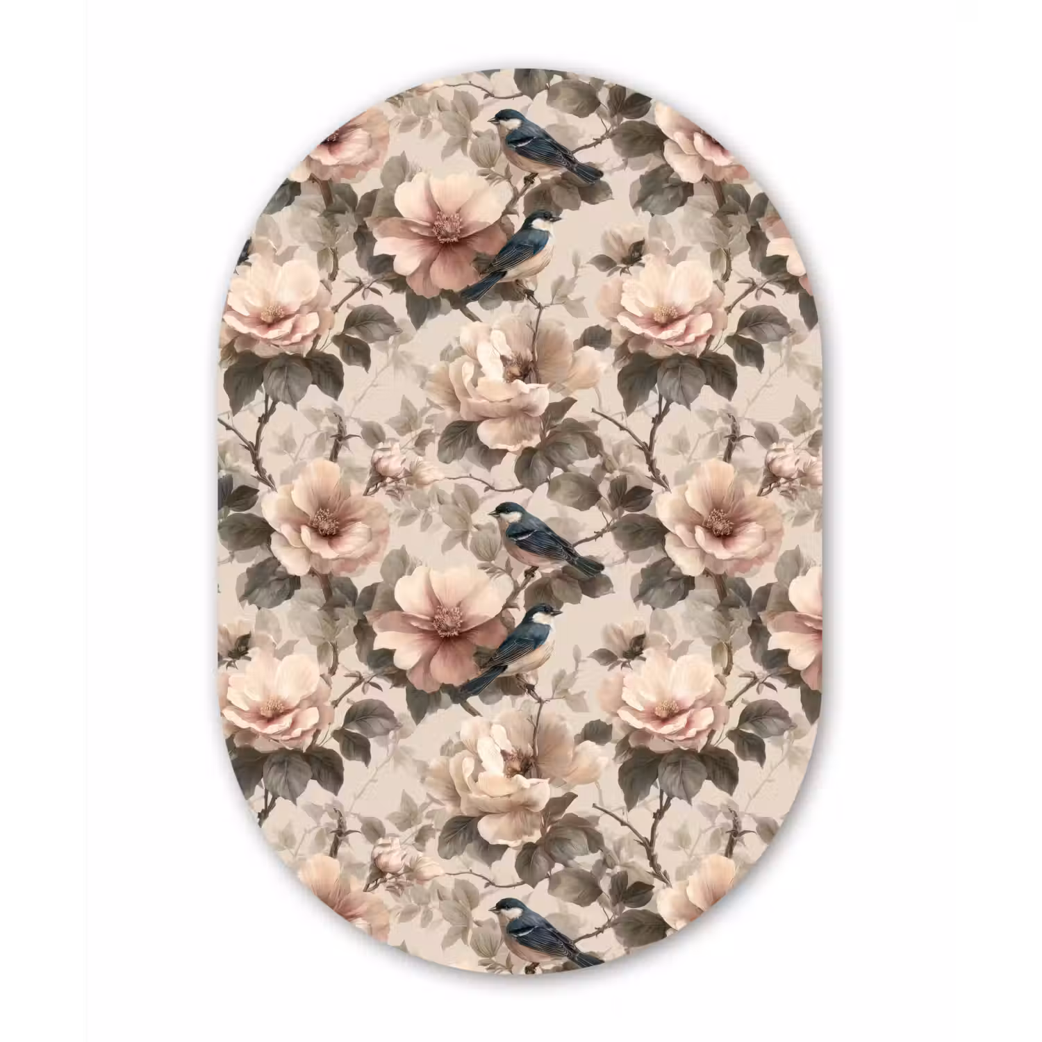 Klassiek - Vogels - Kleurrijk Wandcirkel Ovaal Forex klein 630 -3d