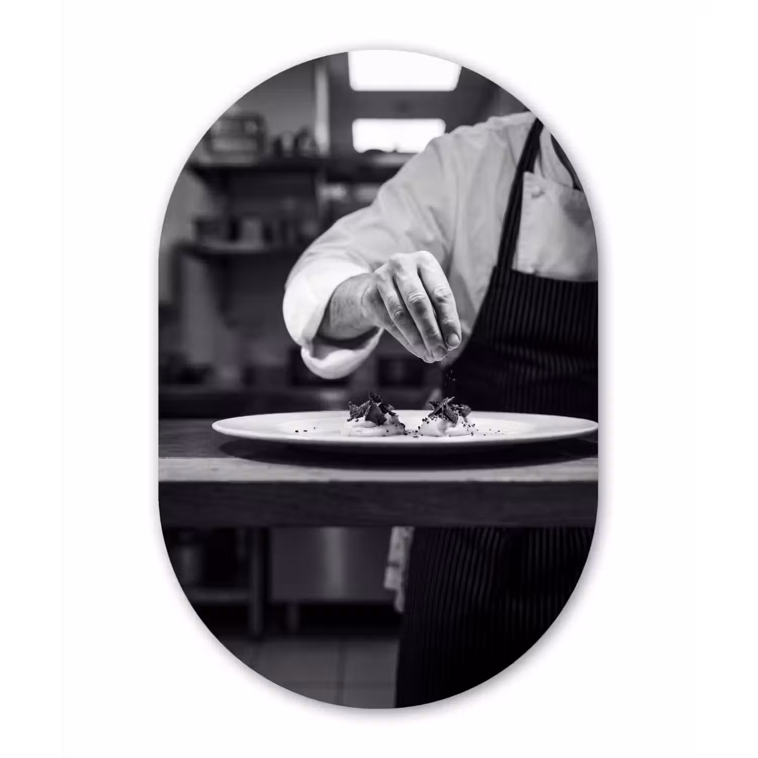 Chef - Garnering - Gerecht Wandcirkel Ovaal Forex klein -3d