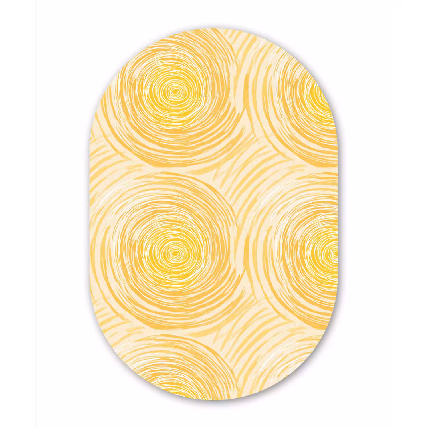 Cirkels - Abstract - Artistiek - Geel Wandcirkel Ovaal Forex klein 630 -3d