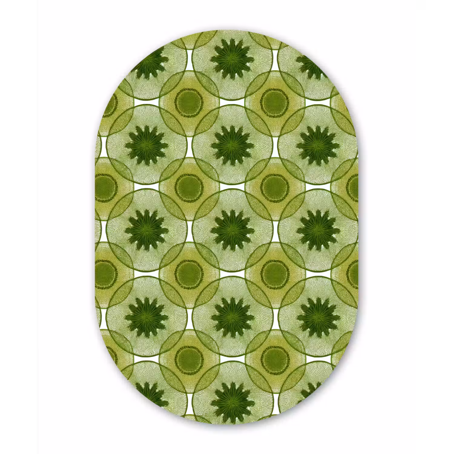 Cirkels - Patroon - Groen Wandcirkel Ovaal Forex klein 630 -3d