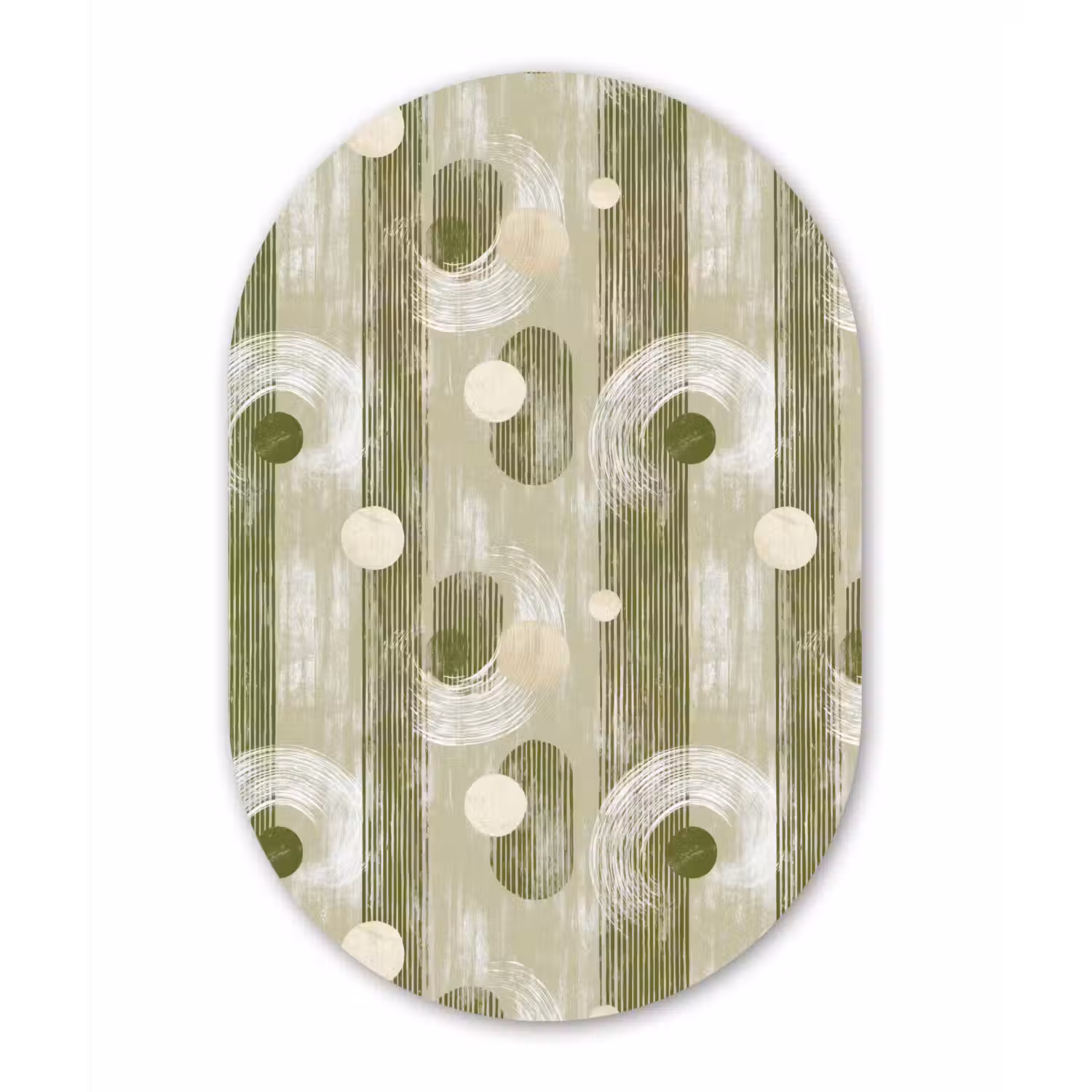 Artistiek - Modern - Groen Wandcirkel Ovaal Forex klein 630 -3d