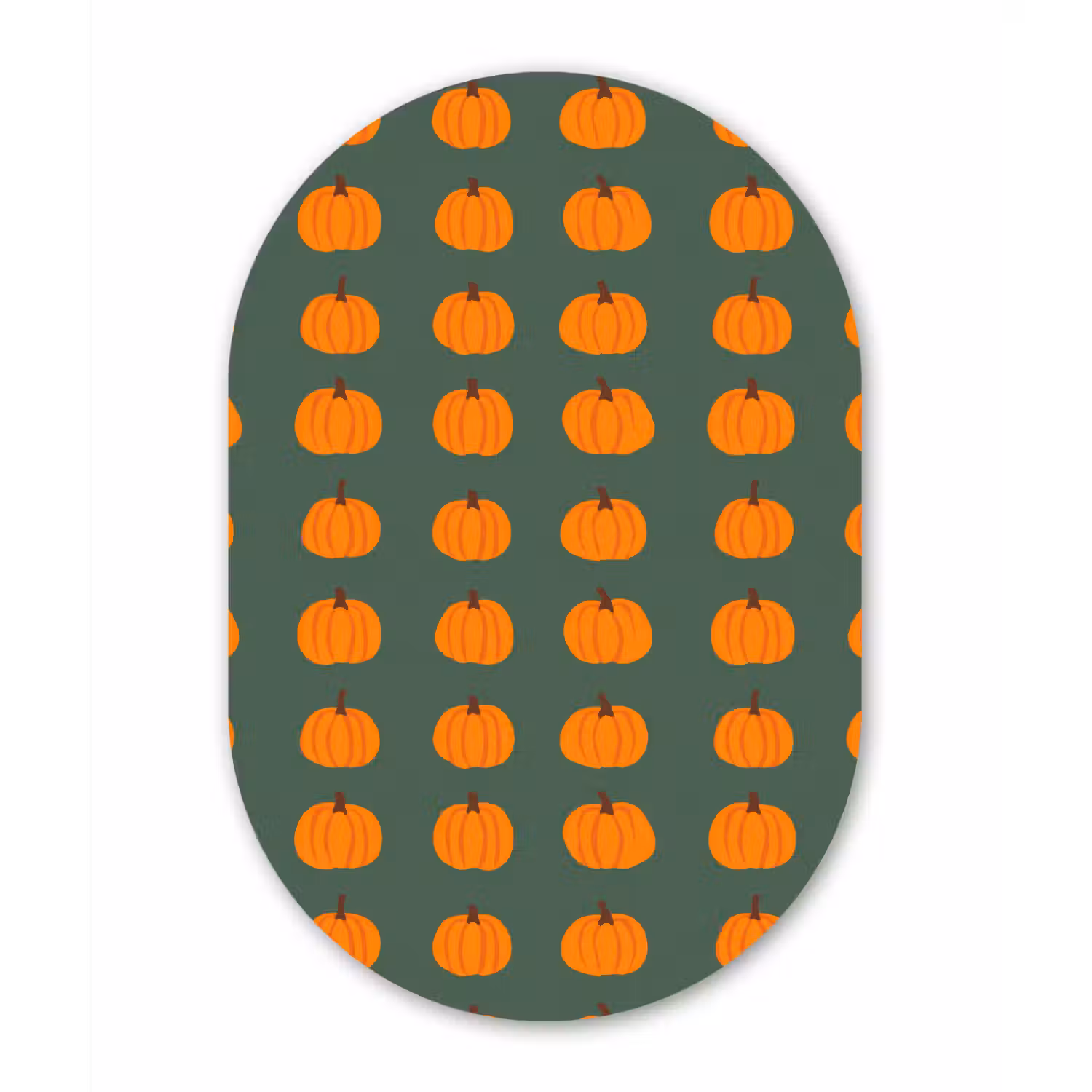 Pompoen - Patroon - Oranje Wandcirkel Ovaal Forex klein 630 -3d