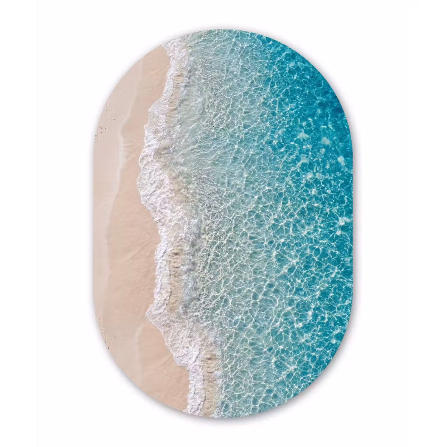 Kust - Zand - Blauw Wandcirkel Ovaal Forex klein -3d