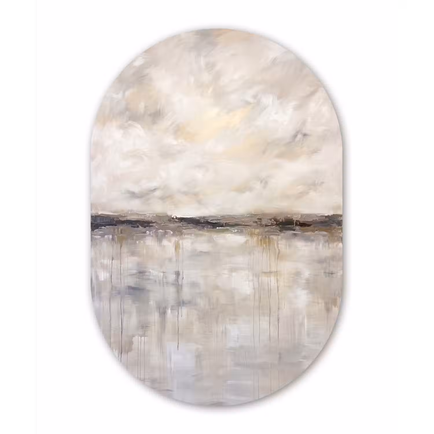 Landschap - Horizon - Natuur - Abstract - Neutraal Wandcirkel Ovaal Forex klein -3d