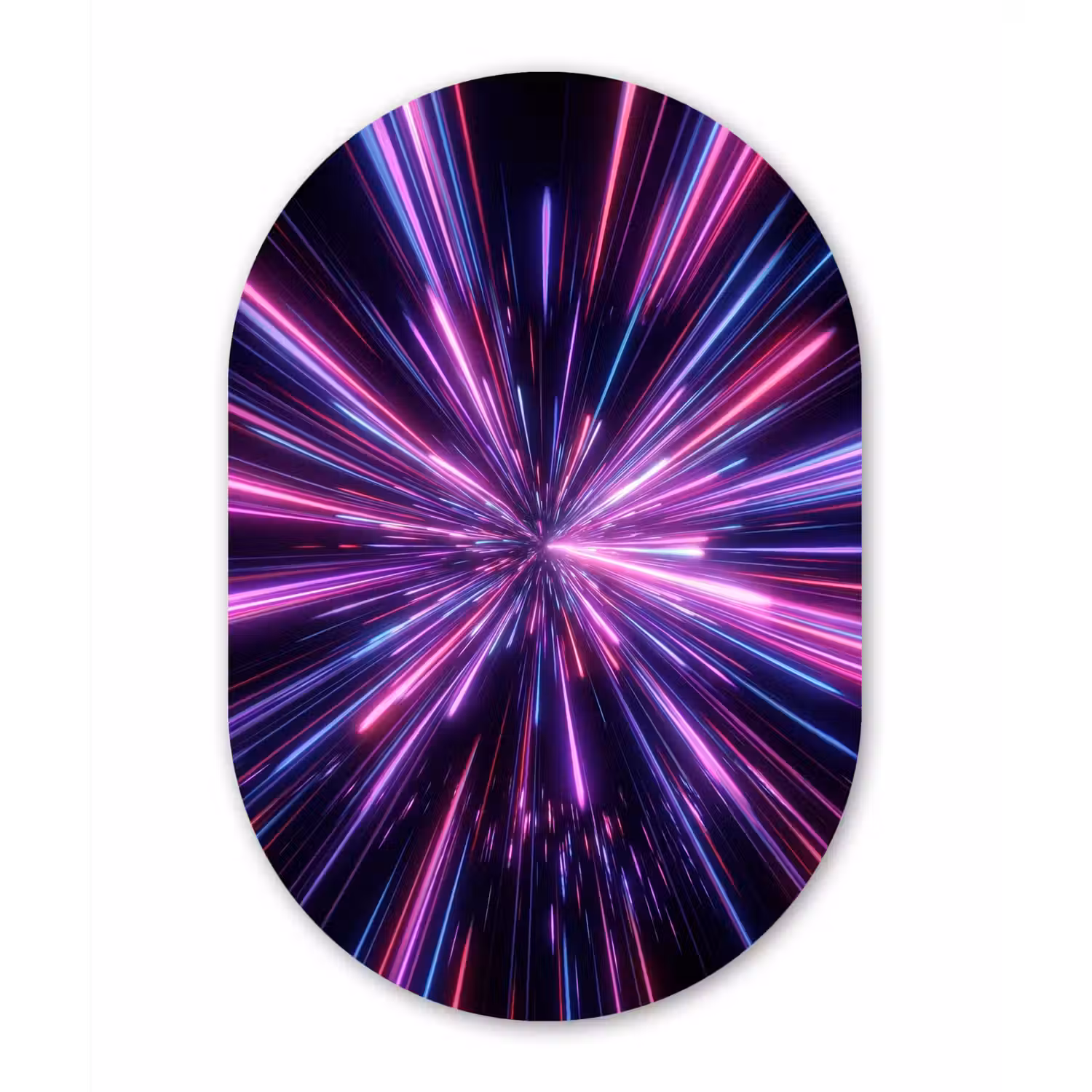 Lichtsnelheid - Ruimte - Roze - Paars Wandcirkel Ovaal Forex klein -3d