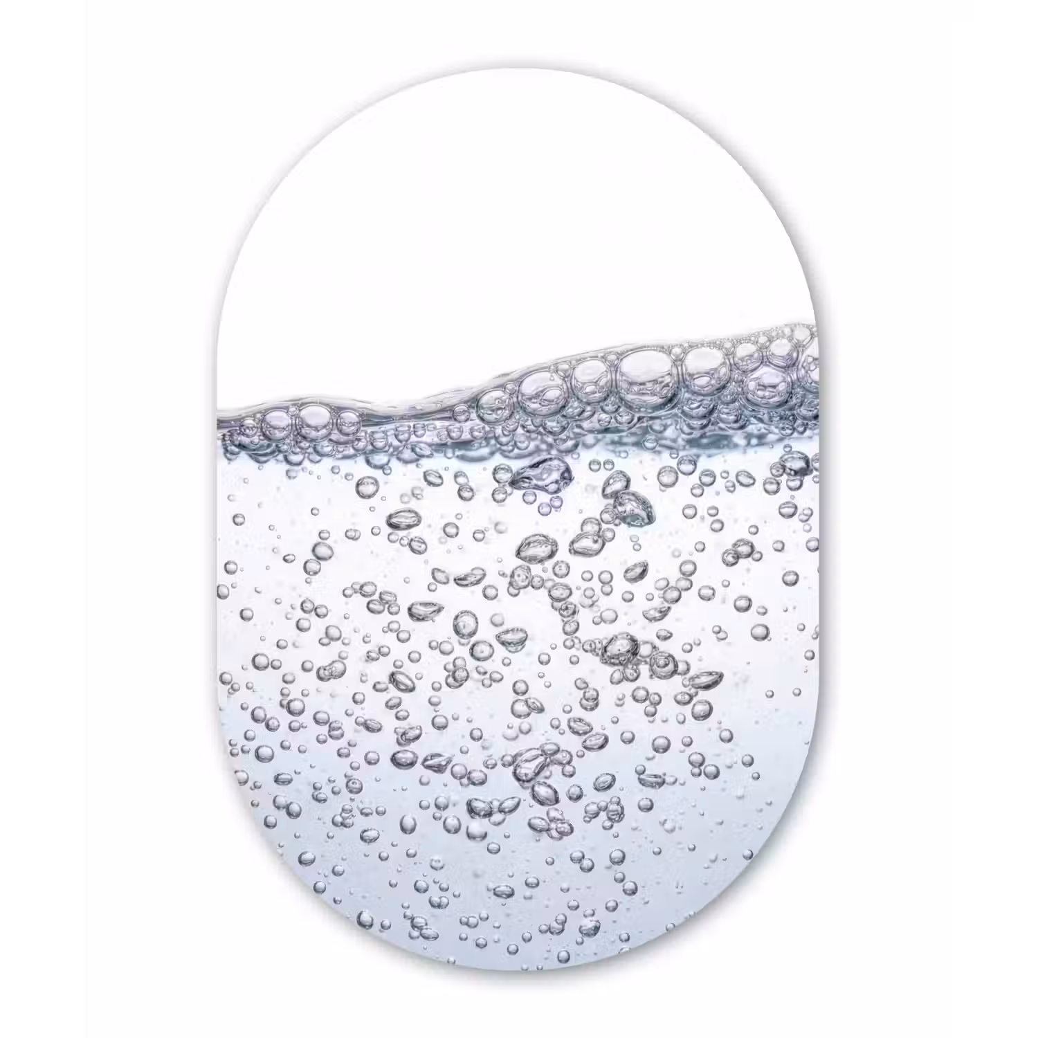 Luchtbellen - Water - Dynamisch Wandcirkel Ovaal Forex klein -3d
