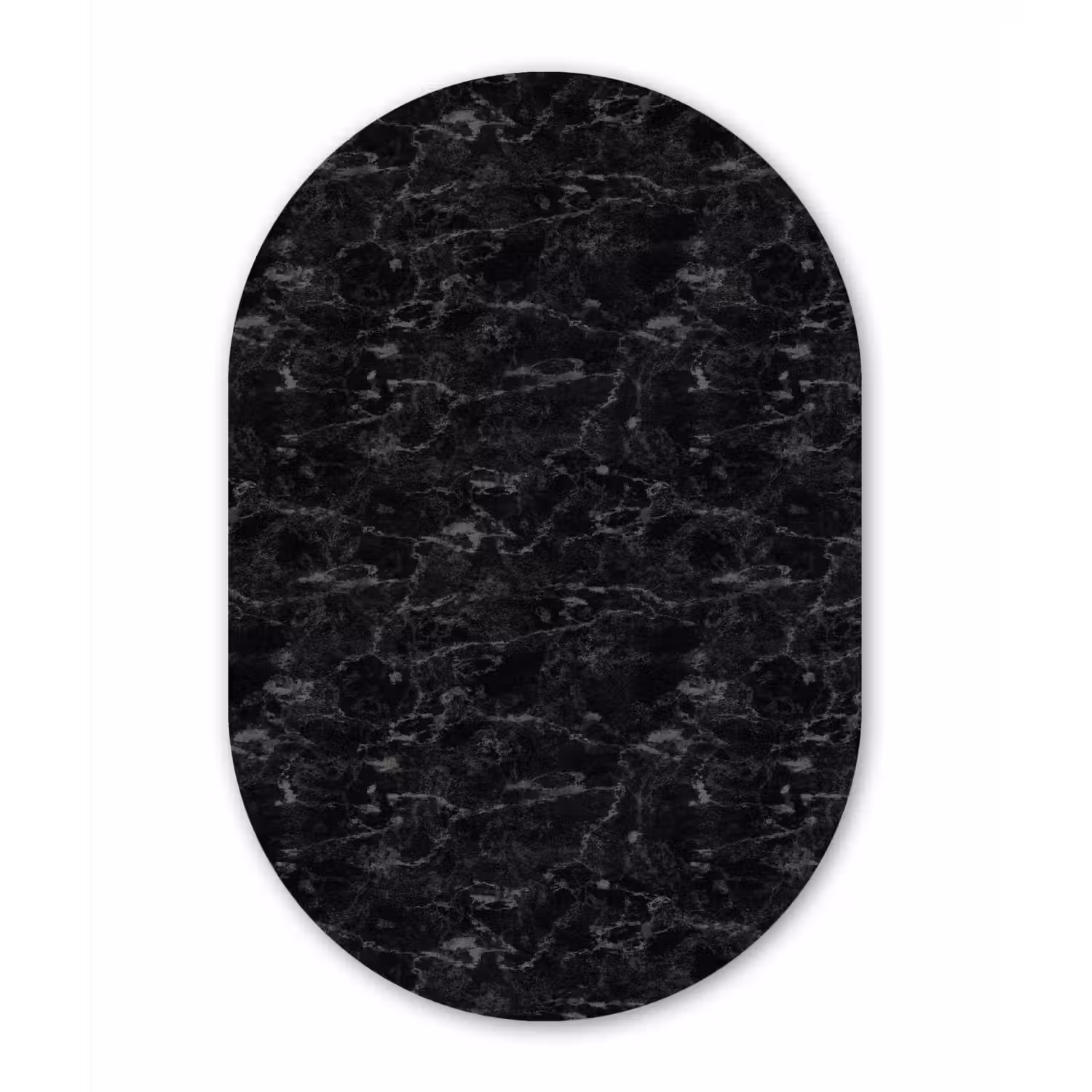 Marmer - Aders - Zwart Wandcirkel Ovaal Forex klein 630 -3d