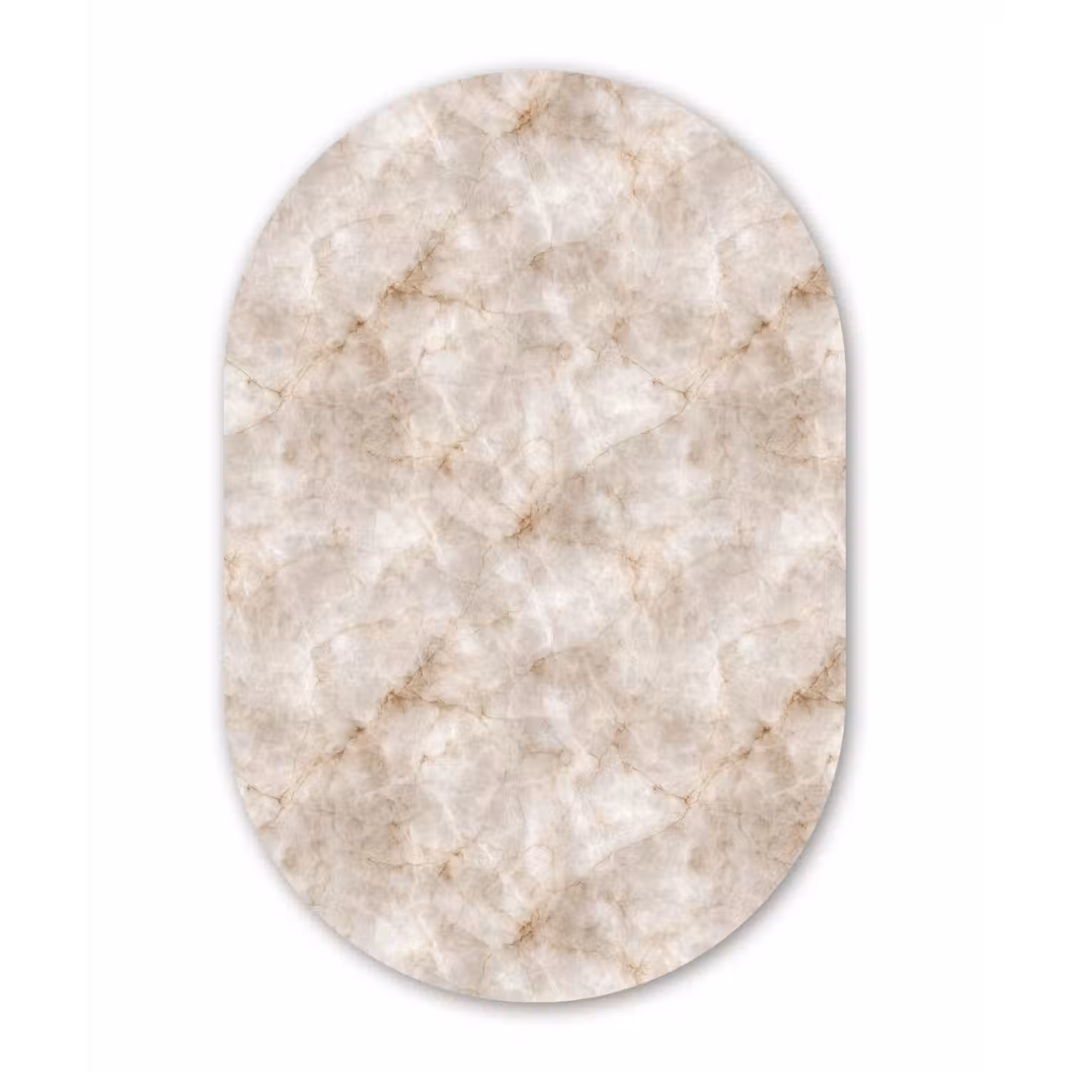 Marmer - Patroon - Klassiek Wandcirkel Ovaal Forex klein 630 -3d