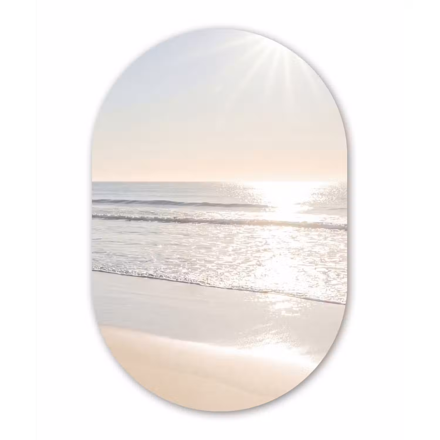Zee - Zon - Zand Wandcirkel Ovaal Forex klein -3d