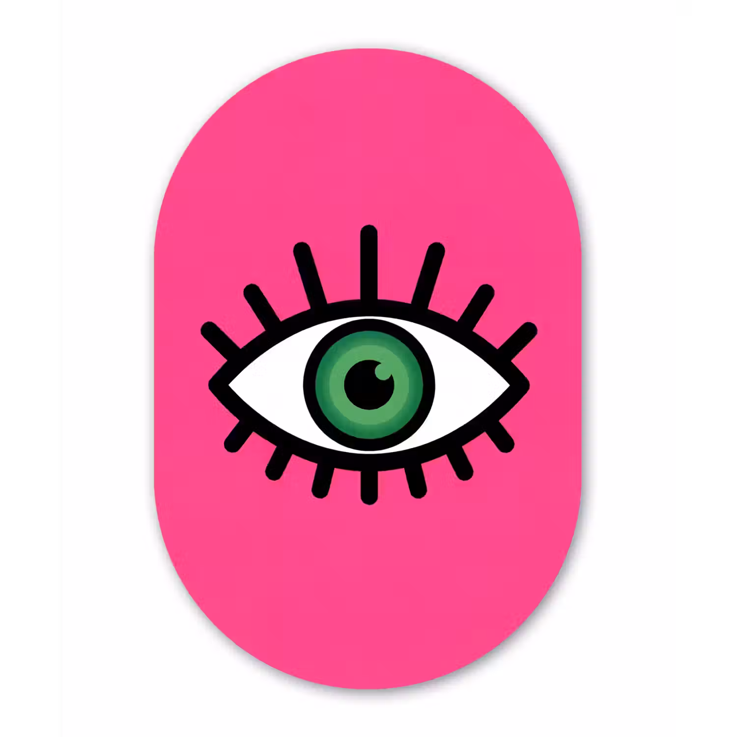 Minimalistisch - Oog - Roze Wandcirkel Ovaal Forex klein -3d