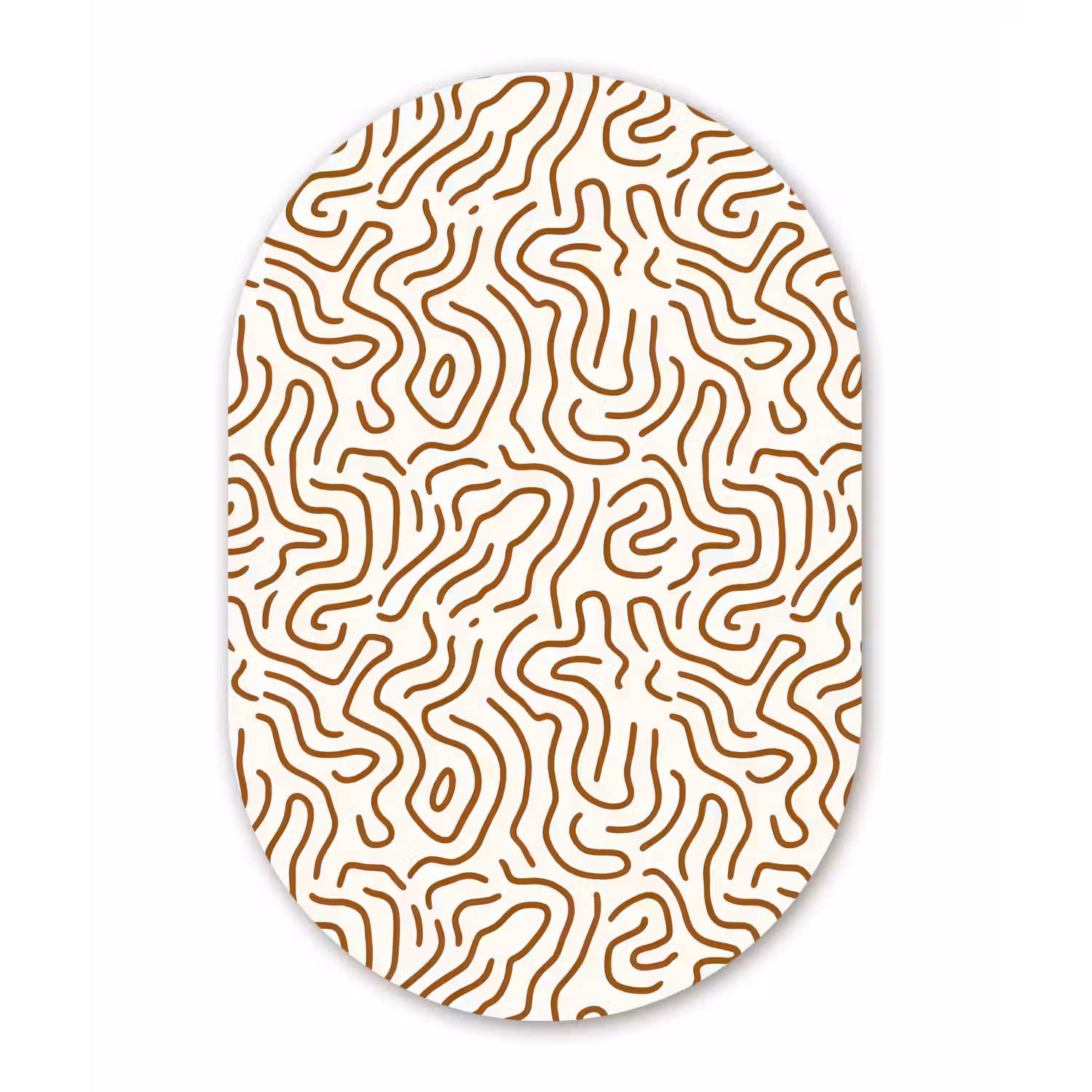 Minimalistisch - Patroon - Terracotta Wandcirkel Ovaal Forex klein 630 -3d