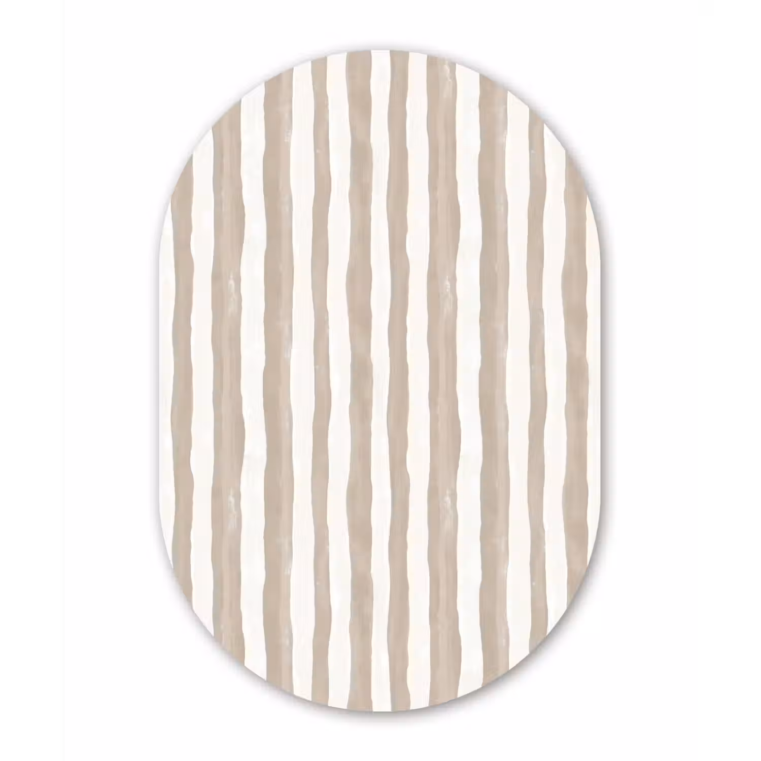 Minimalistisch - Strepen - Beige Wandcirkel Ovaal Forex klein 630 -3d