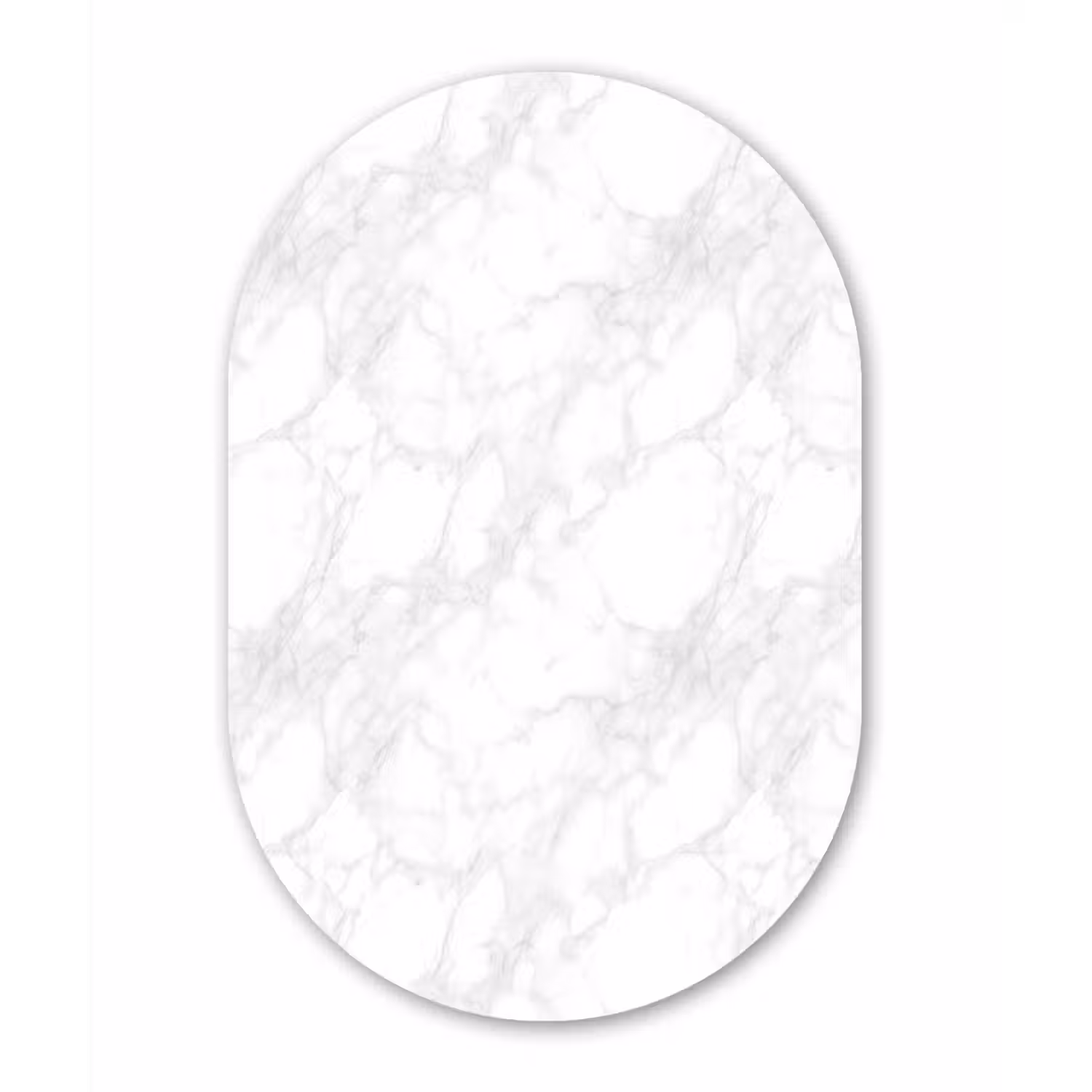 Minimalistisch - Wit - Grijze aders Wandcirkel Ovaal Forex klein 630 -3d