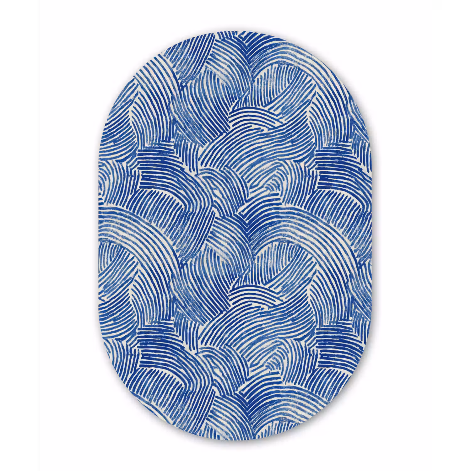 Modern - Abstract - Blauw Wandcirkel Ovaal Forex klein 630 -3d
