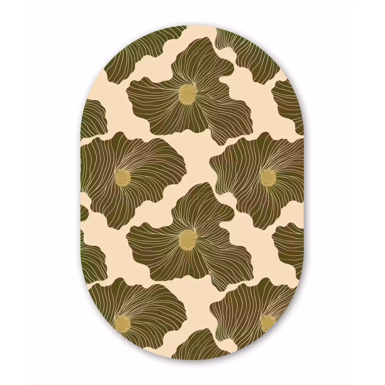 Modern - Abstract - Groen Wandcirkel Ovaal Forex klein 630 -3d