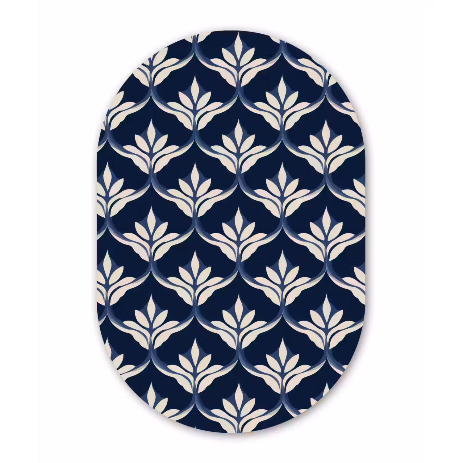 Modern - Ontwerp - Blauw Wandcirkel Ovaal Forex klein 630 -3d