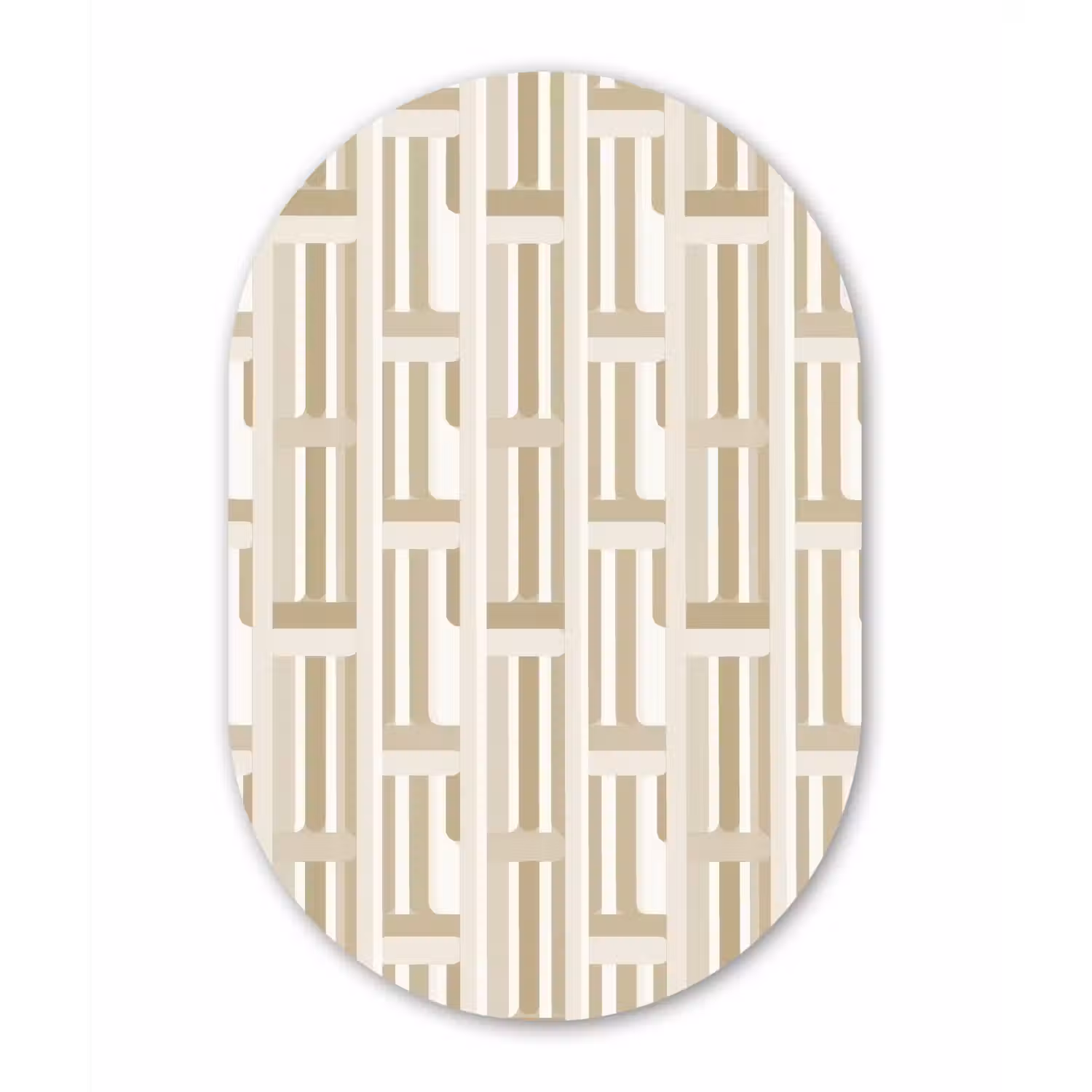 Modern - Geometrisch - Beige Wandcirkel Ovaal Forex klein 630 -3d