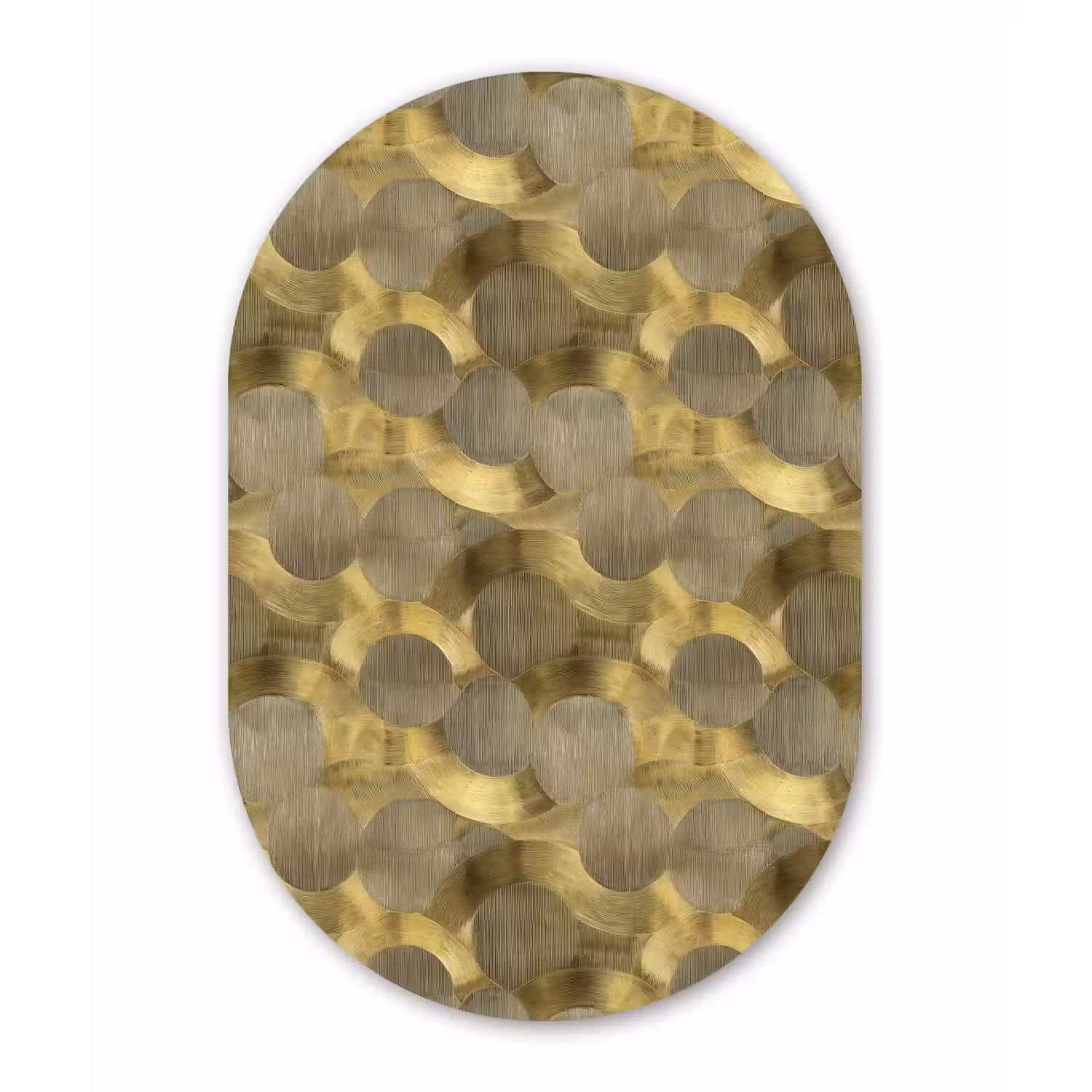 Modern - Geometrisch - Goud Wandcirkel Ovaal Forex klein 630 -3d