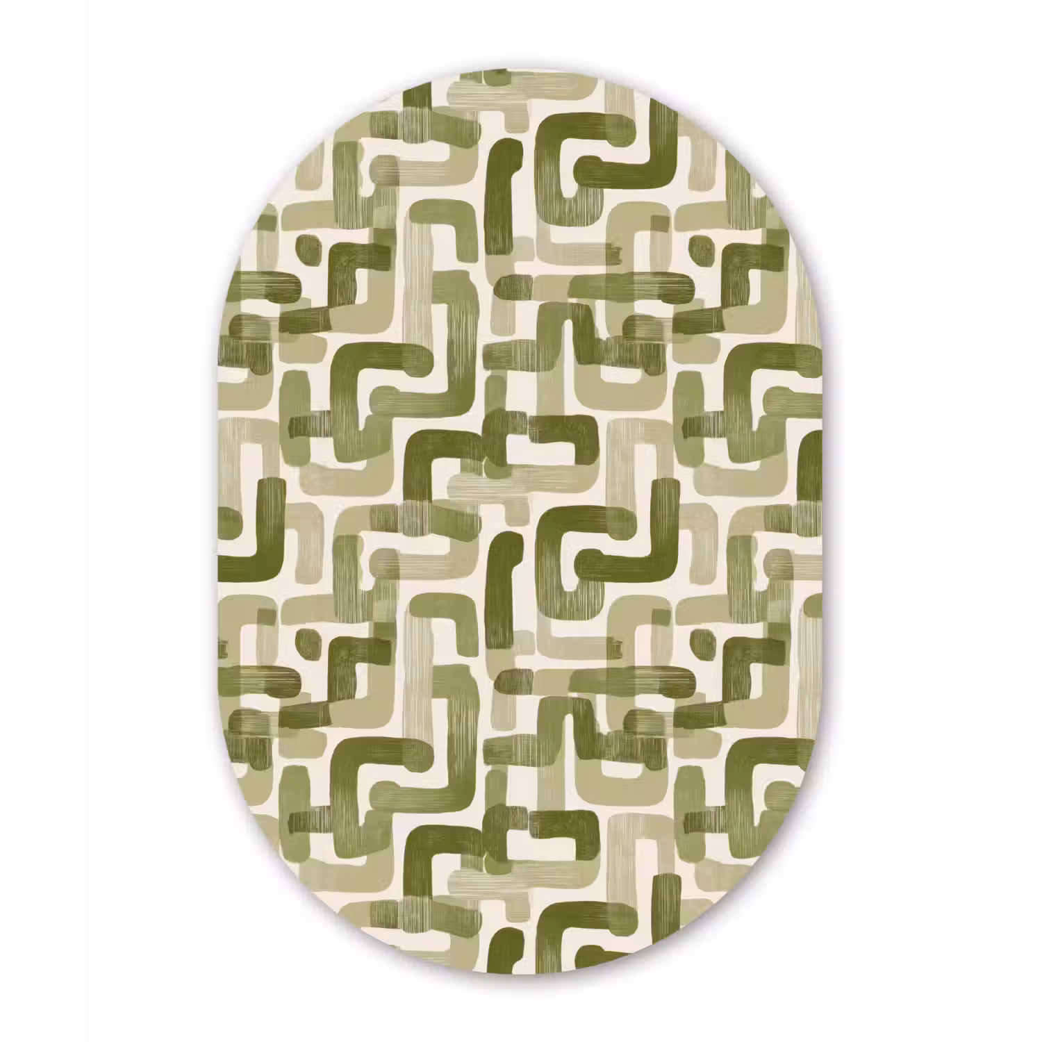 Modern - Grafisch - Groen Wandcirkel Ovaal Forex klein 630 -3d