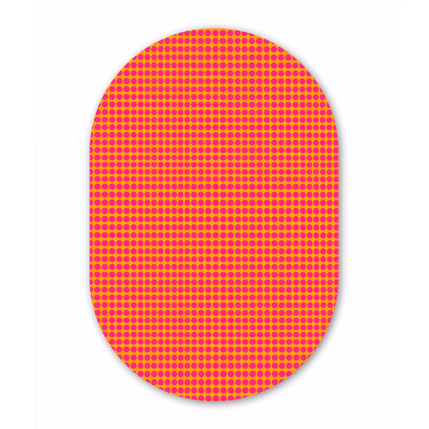 Modern - Stippen - Oranje Wandcirkel Ovaal Forex klein 630 -3d