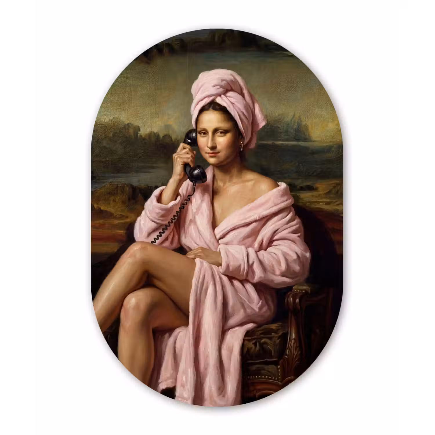 Mona - Klassiek - Roze Wandcirkel Ovaal Forex klein -3d