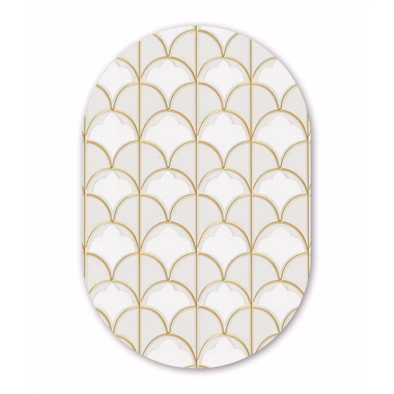 Mozaïek - Bogen - Goud Wandcirkel Ovaal Forex klein 630 -3d