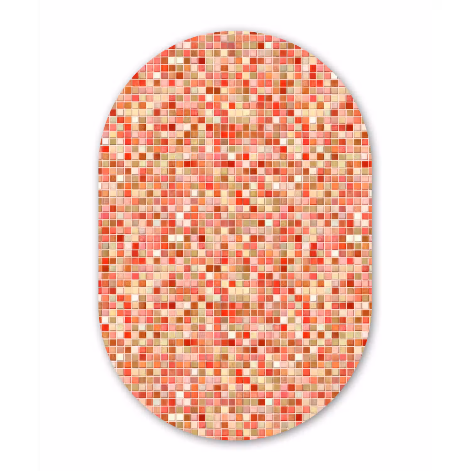 Mozaïek - Tegel - Patroon - Kleurrijk Wandcirkel Ovaal Forex klein 630 -3d