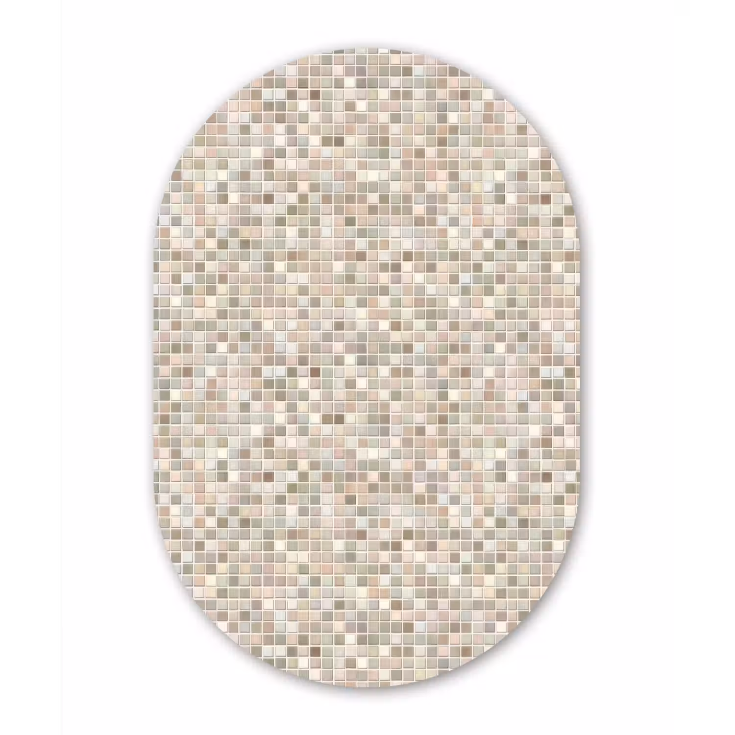 Mozaïek - Patroon- Taupe Wandcirkel Ovaal Forex klein 630 -3d