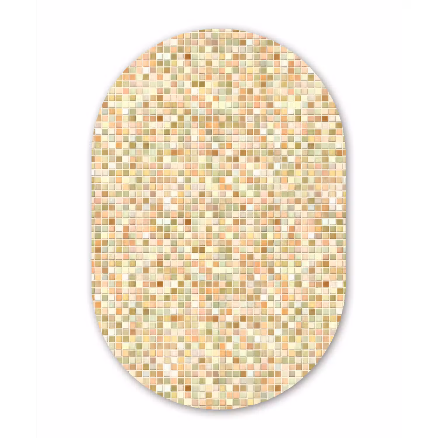 Mozaïek - Patroon - Terracotta Wandcirkel Ovaal Forex klein 630 -3d
