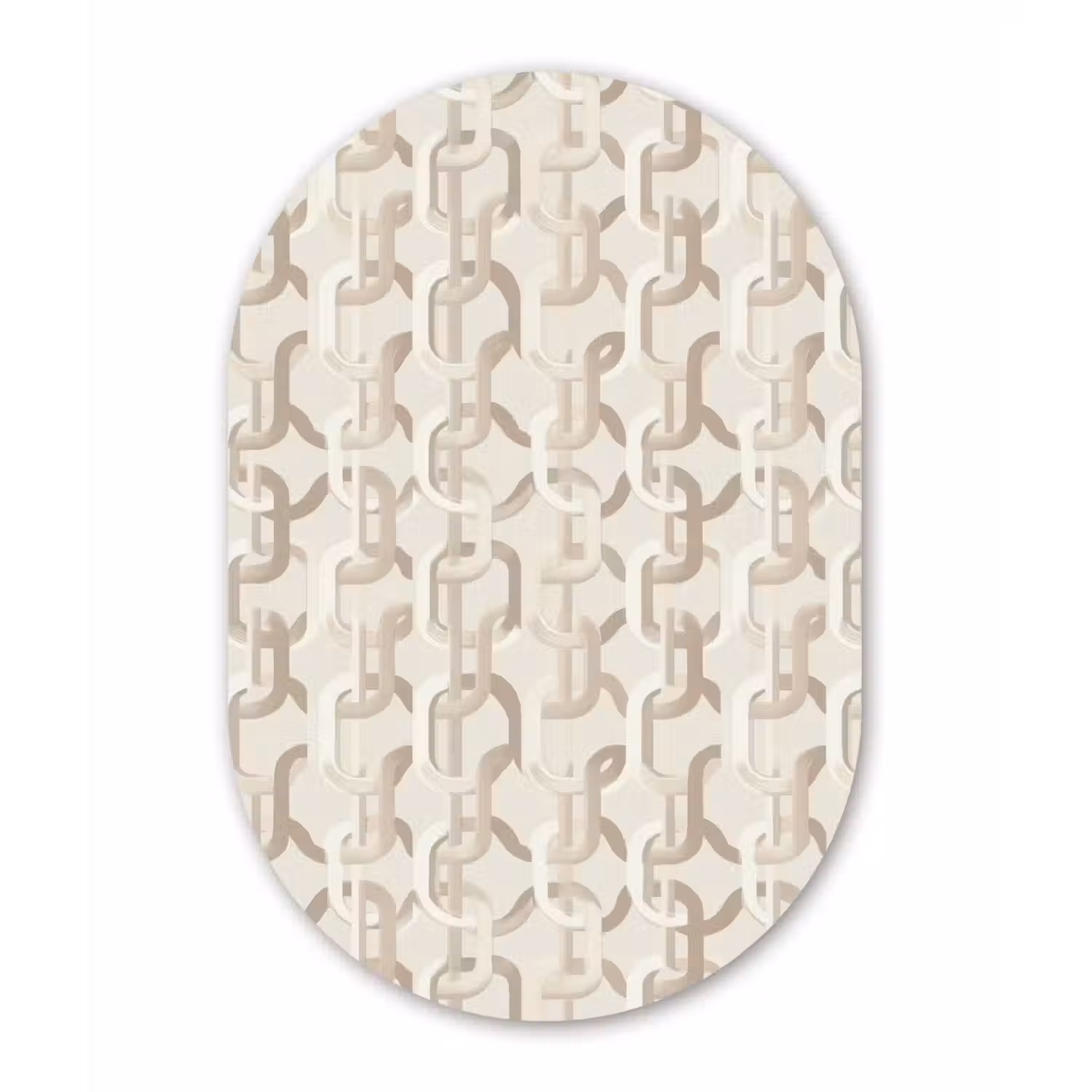 Motief - Abstract - Beige Wandcirkel Ovaal Forex klein 630 -3d