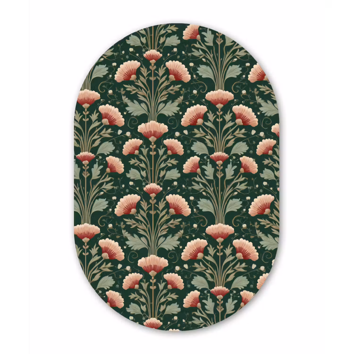 Patroon - Botanisch - Kleurrijk Wandcirkel Ovaal Forex klein 630 -3d