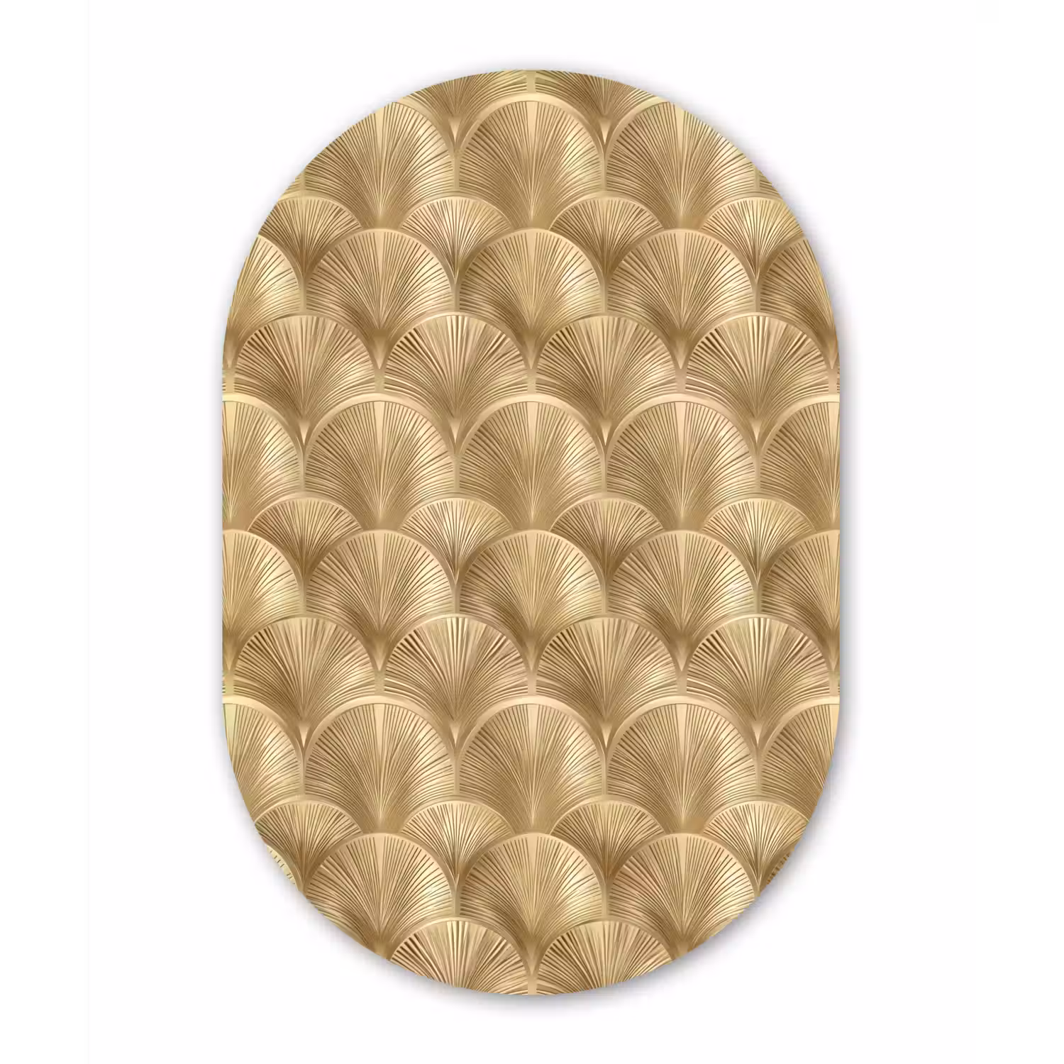 Patroon - Waaier - Goud Wandcirkel Ovaal Forex klein 630 -3d