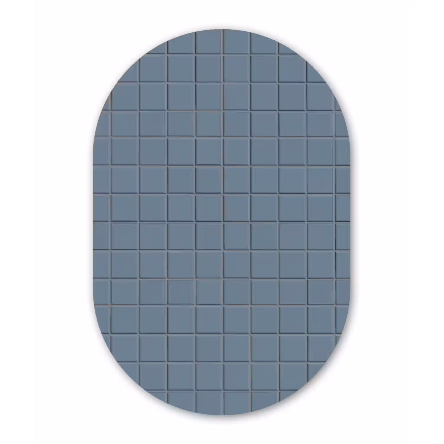 Patroon - Tegel - Blauwgrijs Wandcirkel Ovaal Forex klein 630 -3d