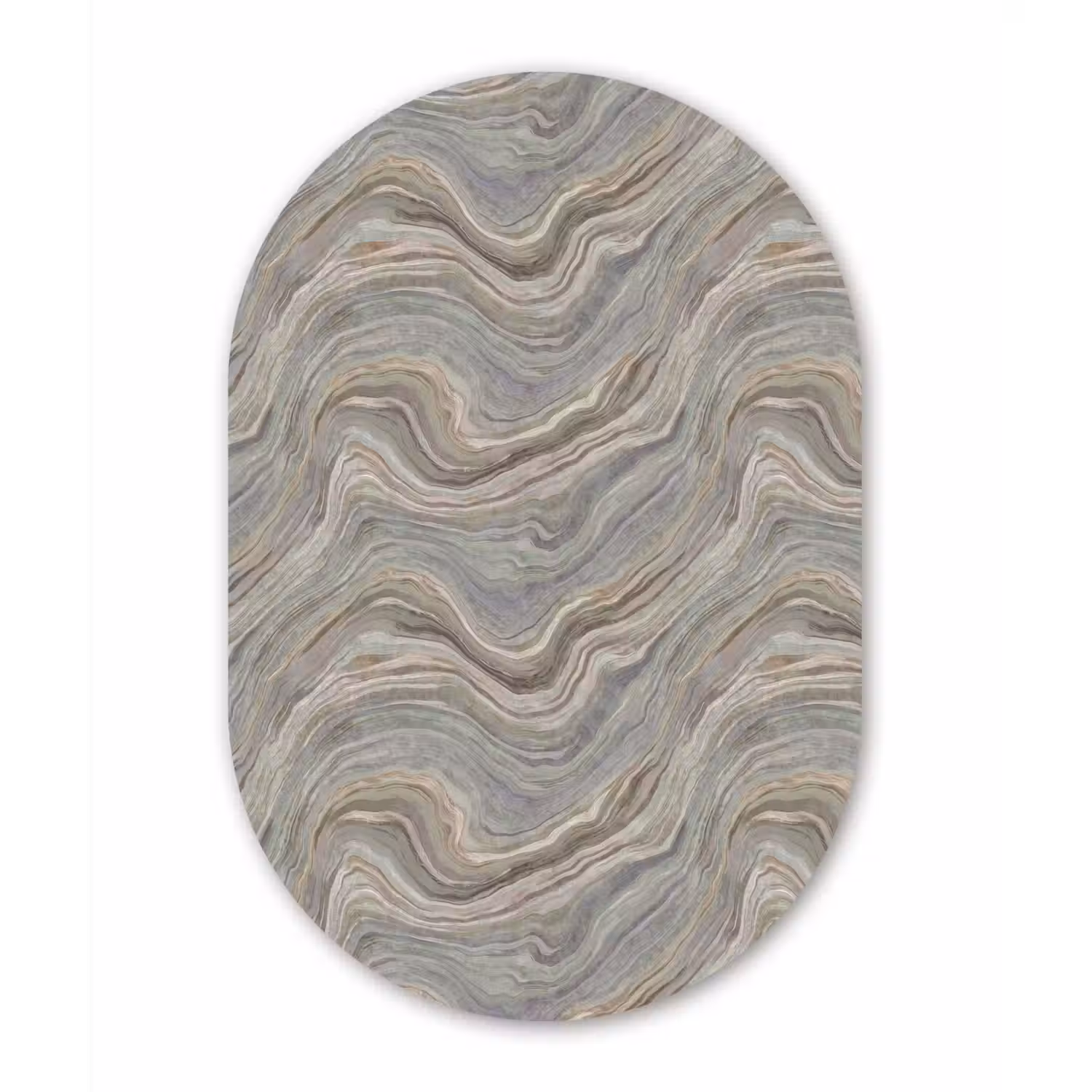 Patroon - Sereen - Paars - Groen Wandcirkel Ovaal Forex klein 630 -3d