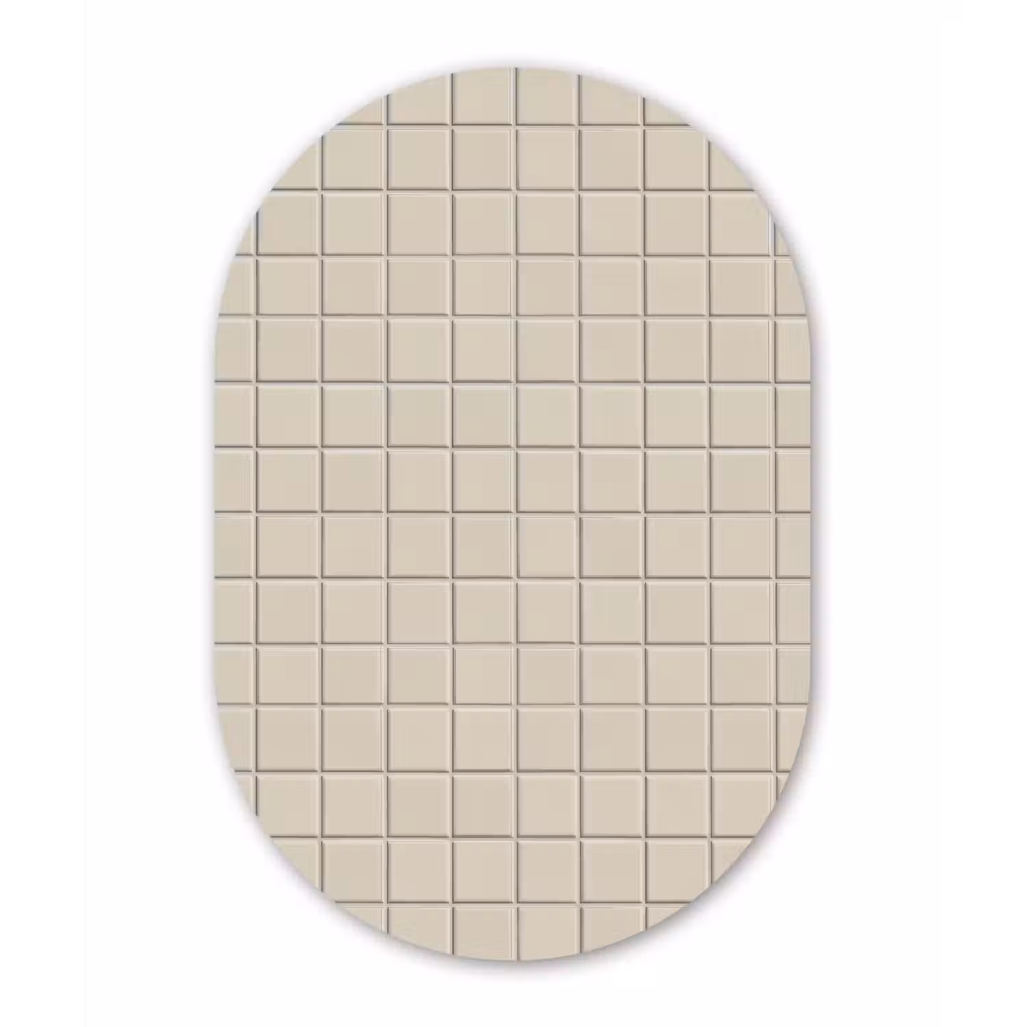 Patroon - Tegels - Taupe Wandcirkel Ovaal Forex klein 630 -3d