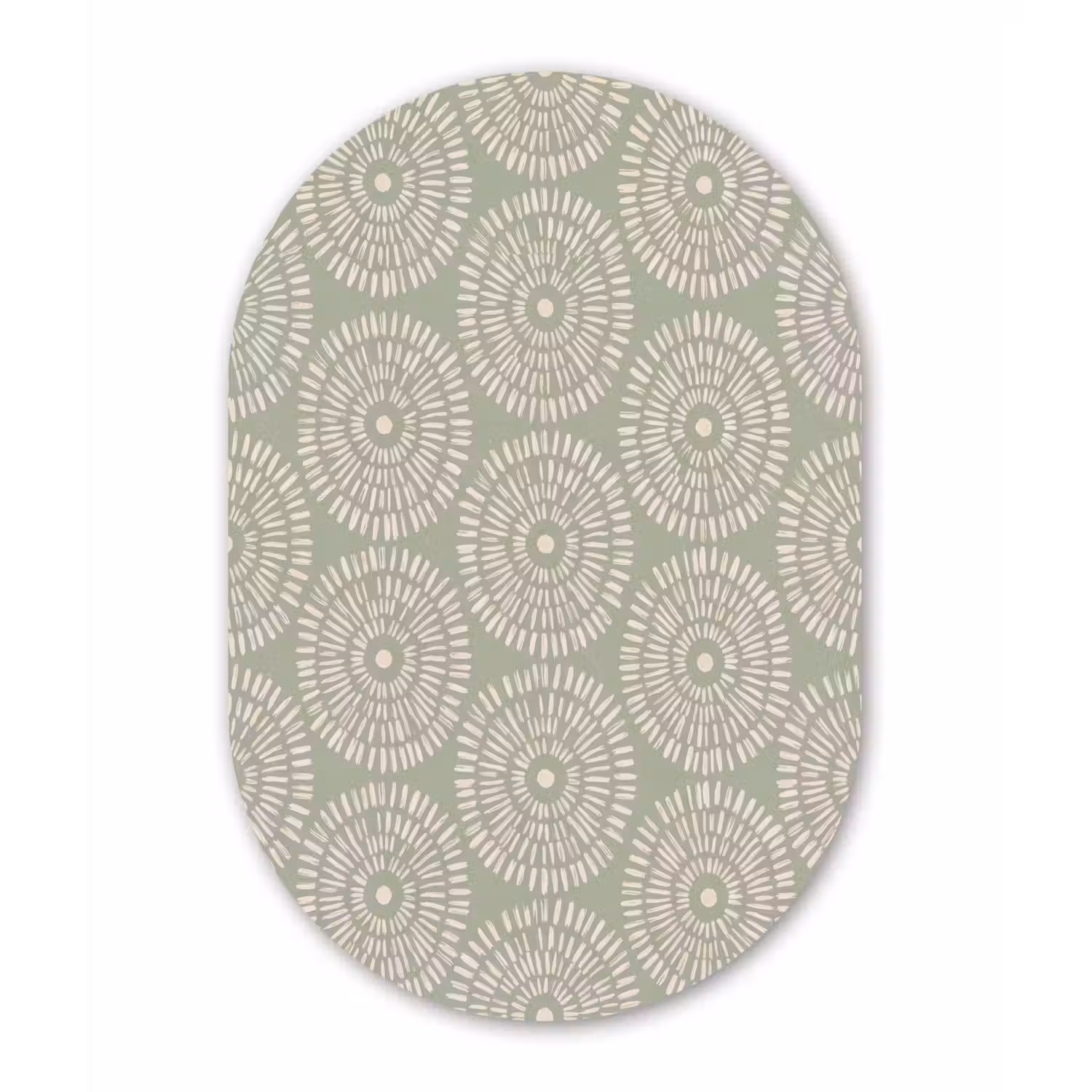 Patroon - Cirkels - Abstract - Modern - Groen Wandcirkel Ovaal Forex klein -3d