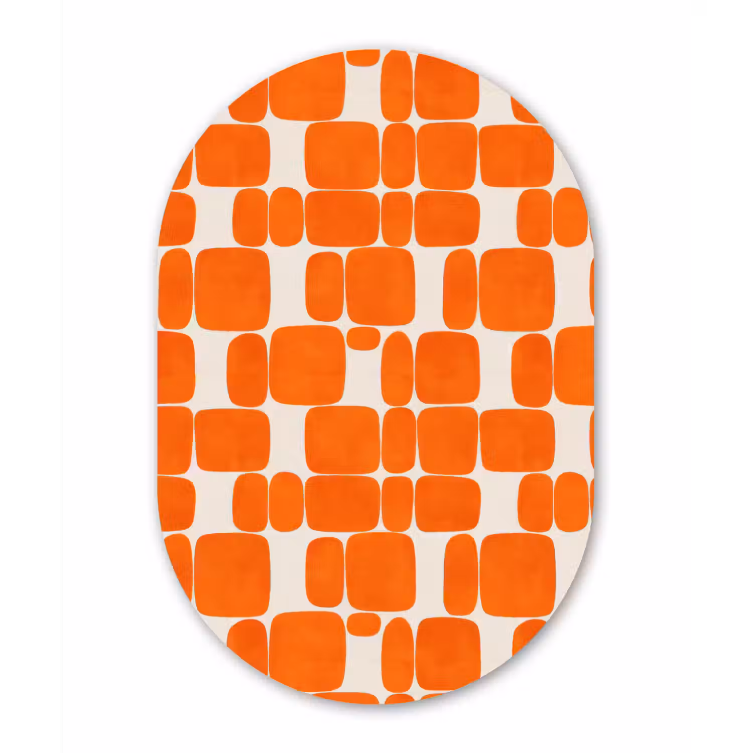 Patroon - Retro - Oranje Wandcirkel Ovaal Forex klein 630 -3d