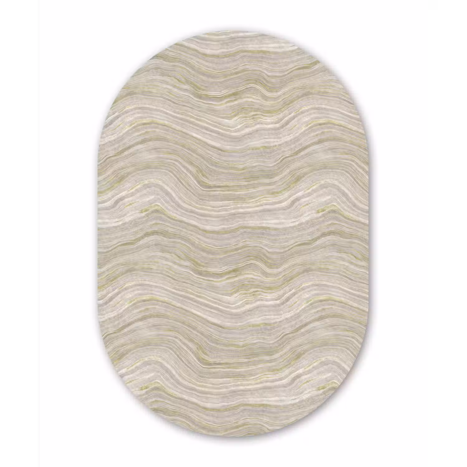 Patroon - Sereen - Groen Wandcirkel Ovaal Forex klein 630 -3d