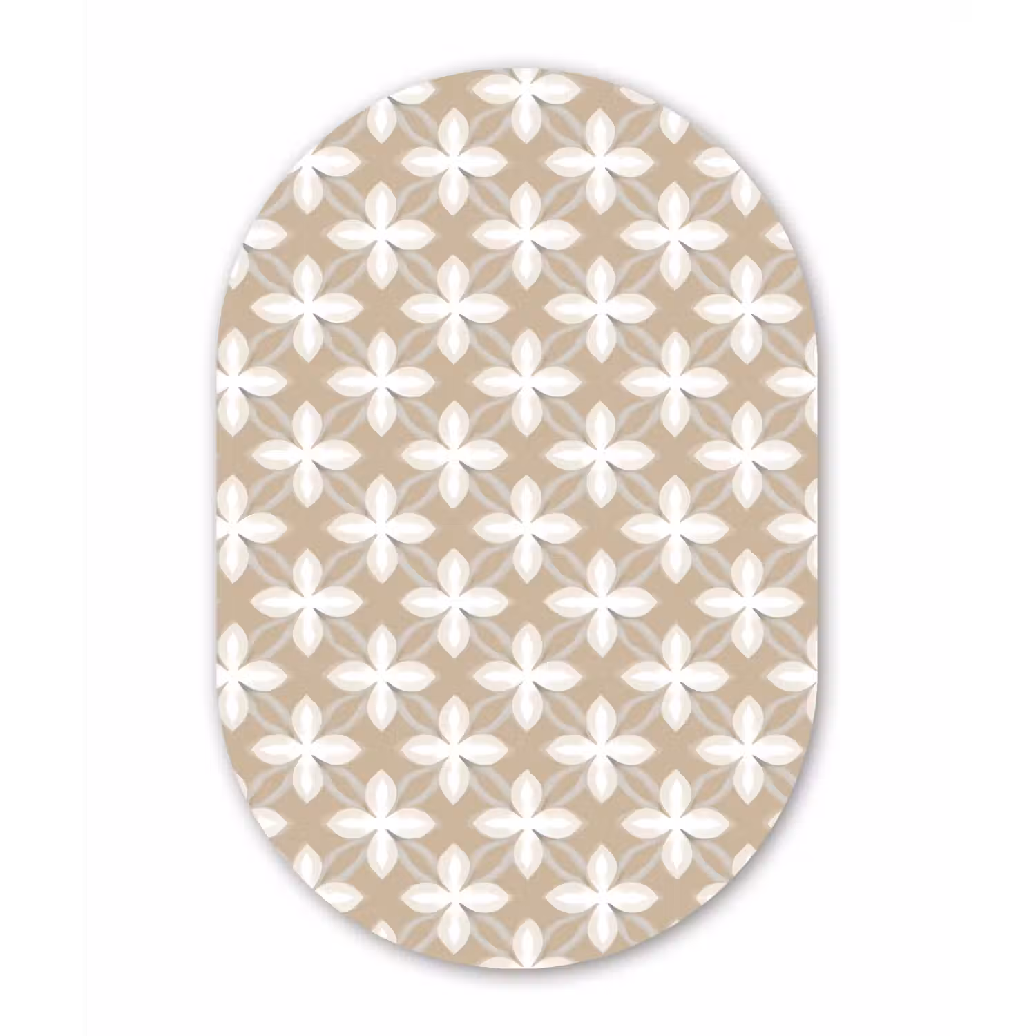 Patroon - Symmetrisch - Beige Wandcirkel Ovaal Forex klein 630 -3d