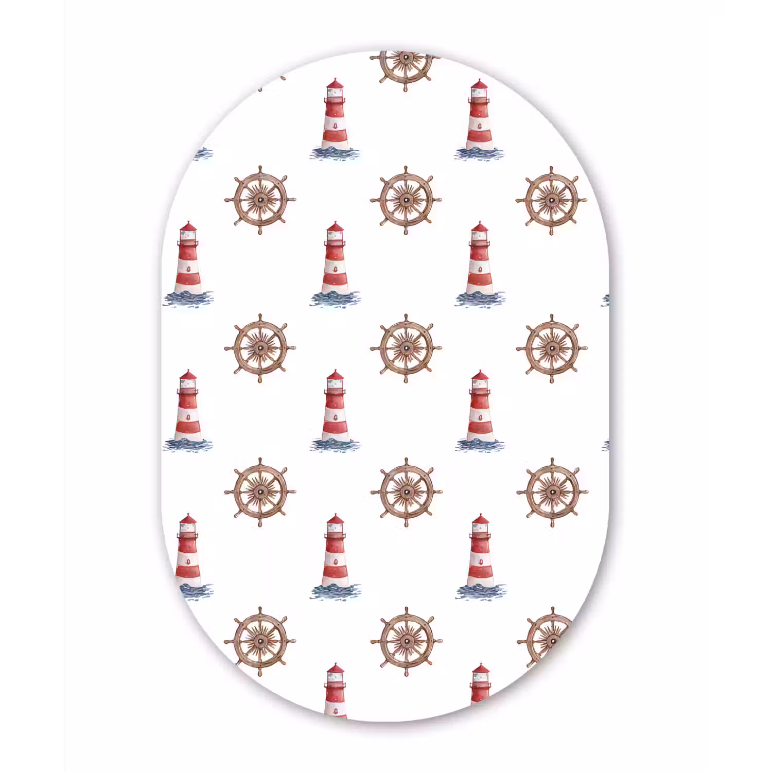 Nautisch - Klassiek - Rood Wandcirkel Ovaal Forex klein 630 -3d