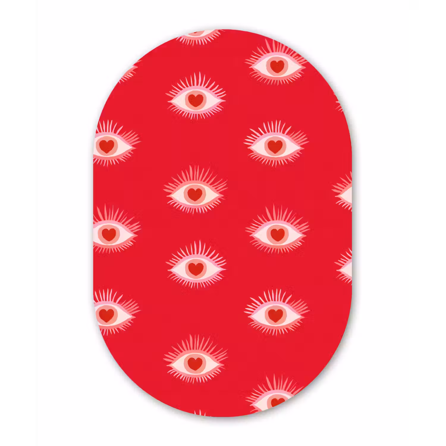 Ogen - Hart - Abstract - Rood - Roze Wandcirkel Ovaal Forex klein 630 -3d