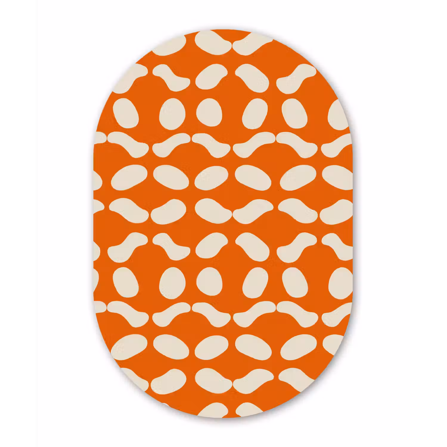 Oranje - Organische vormen - Wit Wandcirkel Ovaal Forex klein 630 -3d