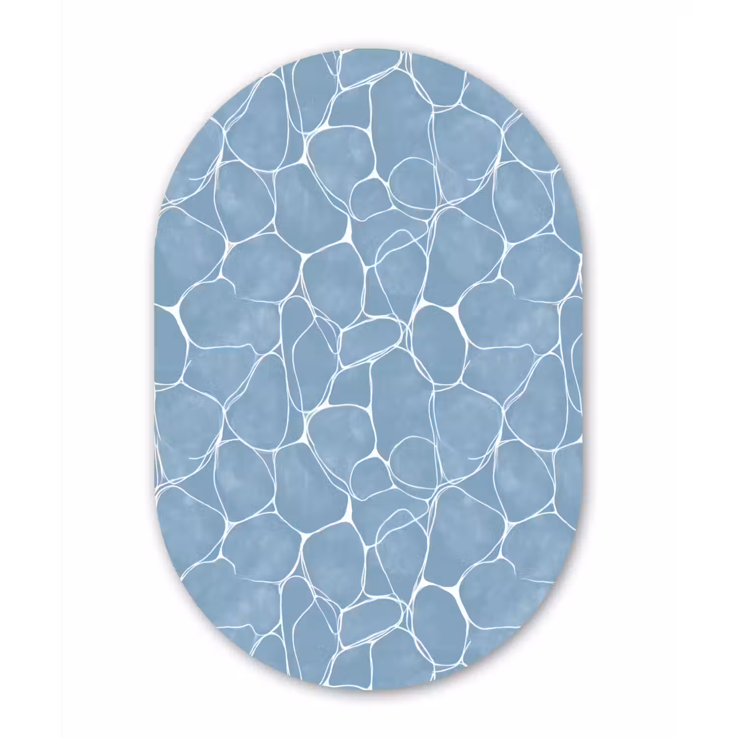 Organisch - Patroon - Blauw Wandcirkel Ovaal Forex klein 630 -3d