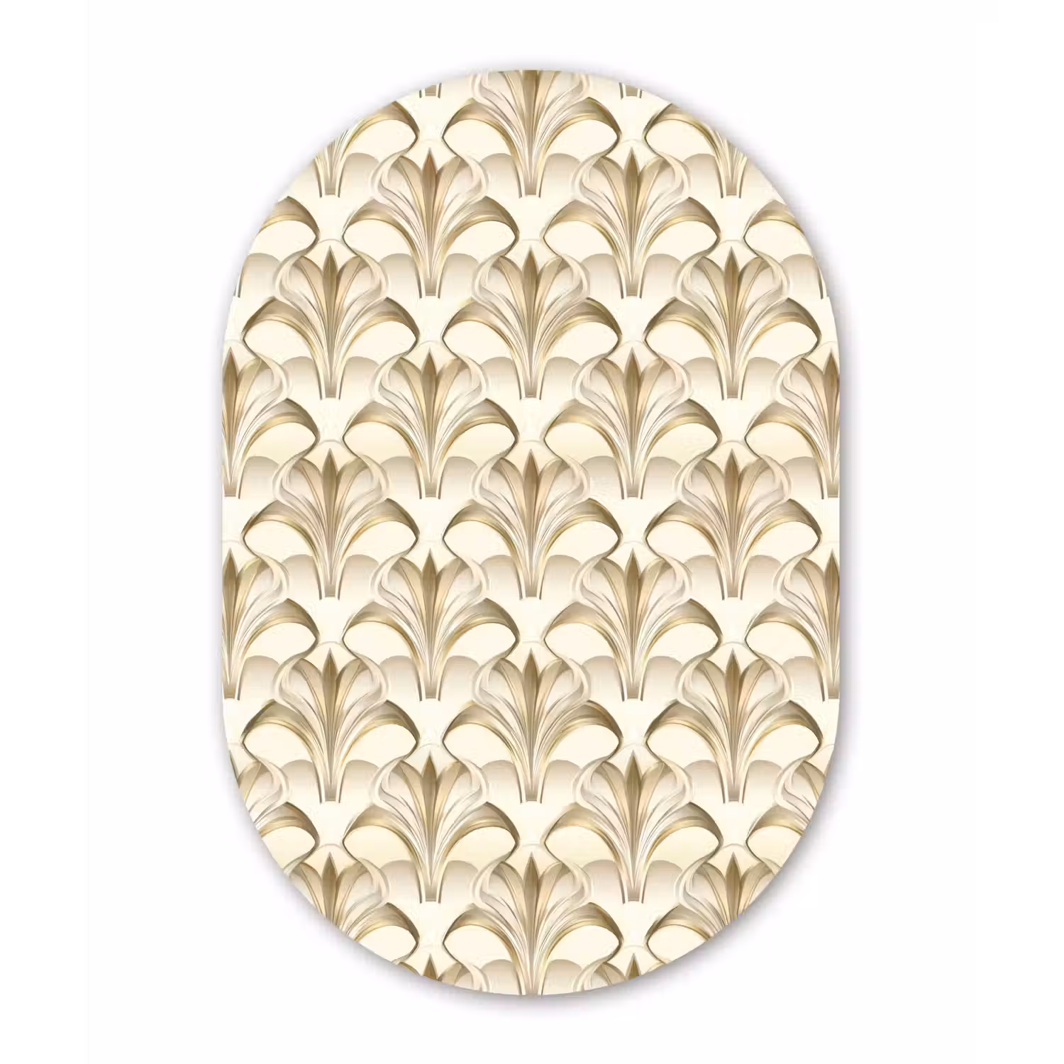 Ornament - Barok - Goud Wandcirkel Ovaal Forex klein 630 -3d