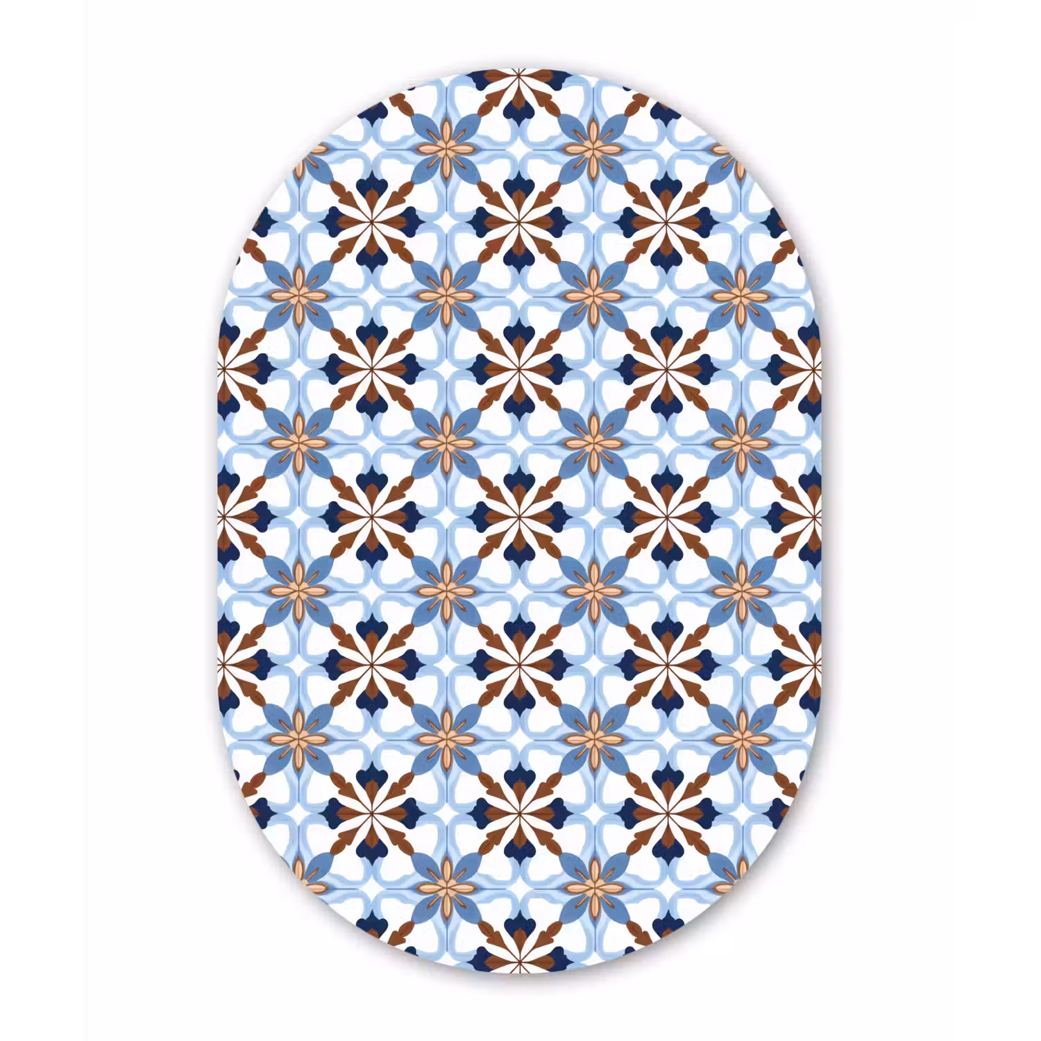Ornament - Tegel - Kleurrijk Wandcirkel Ovaal Forex klein 630 -3d