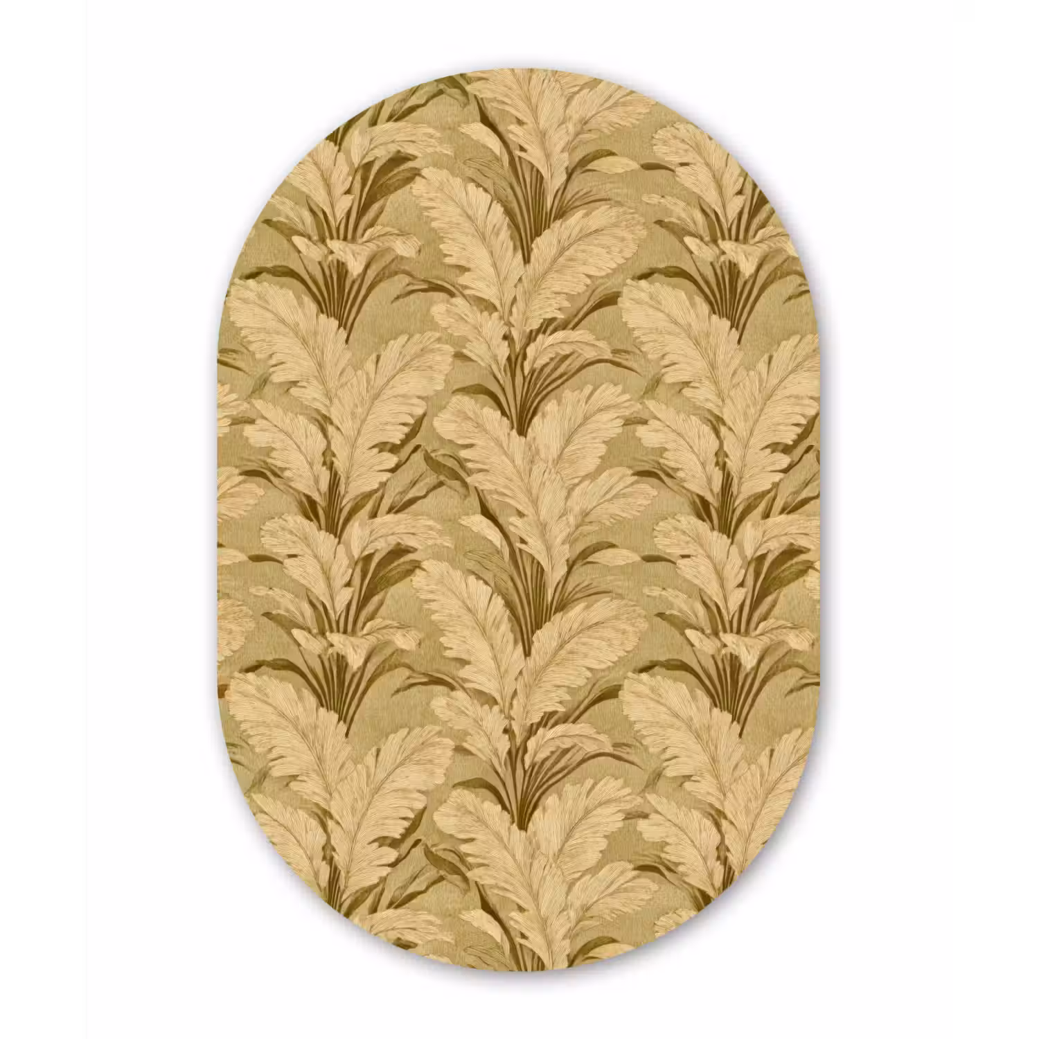 Palmbladeren - Klassiek - Groen Wandcirkel Ovaal Forex klein 630 -3d